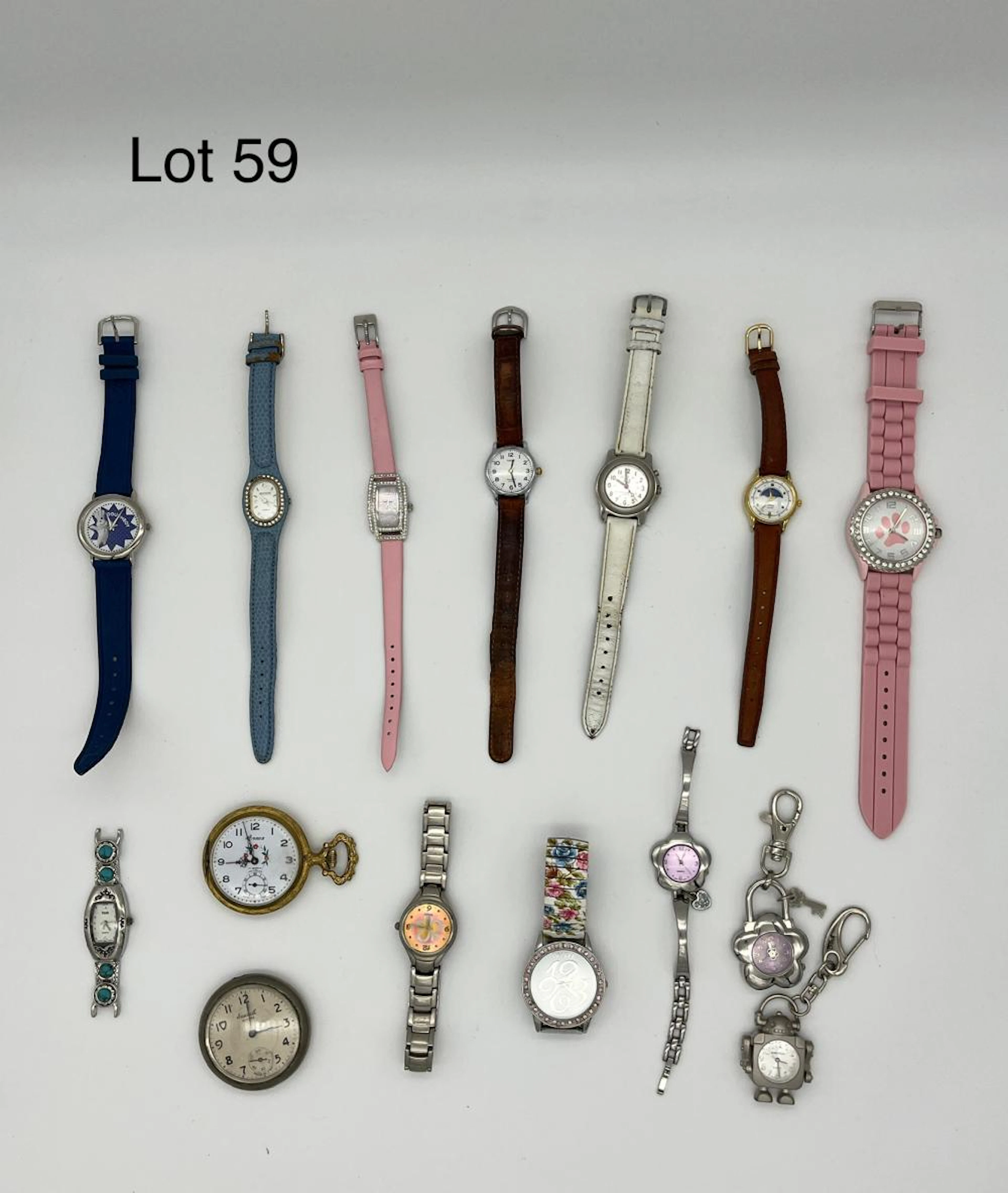 Lot of Colorful Wrist and Pocket Watches