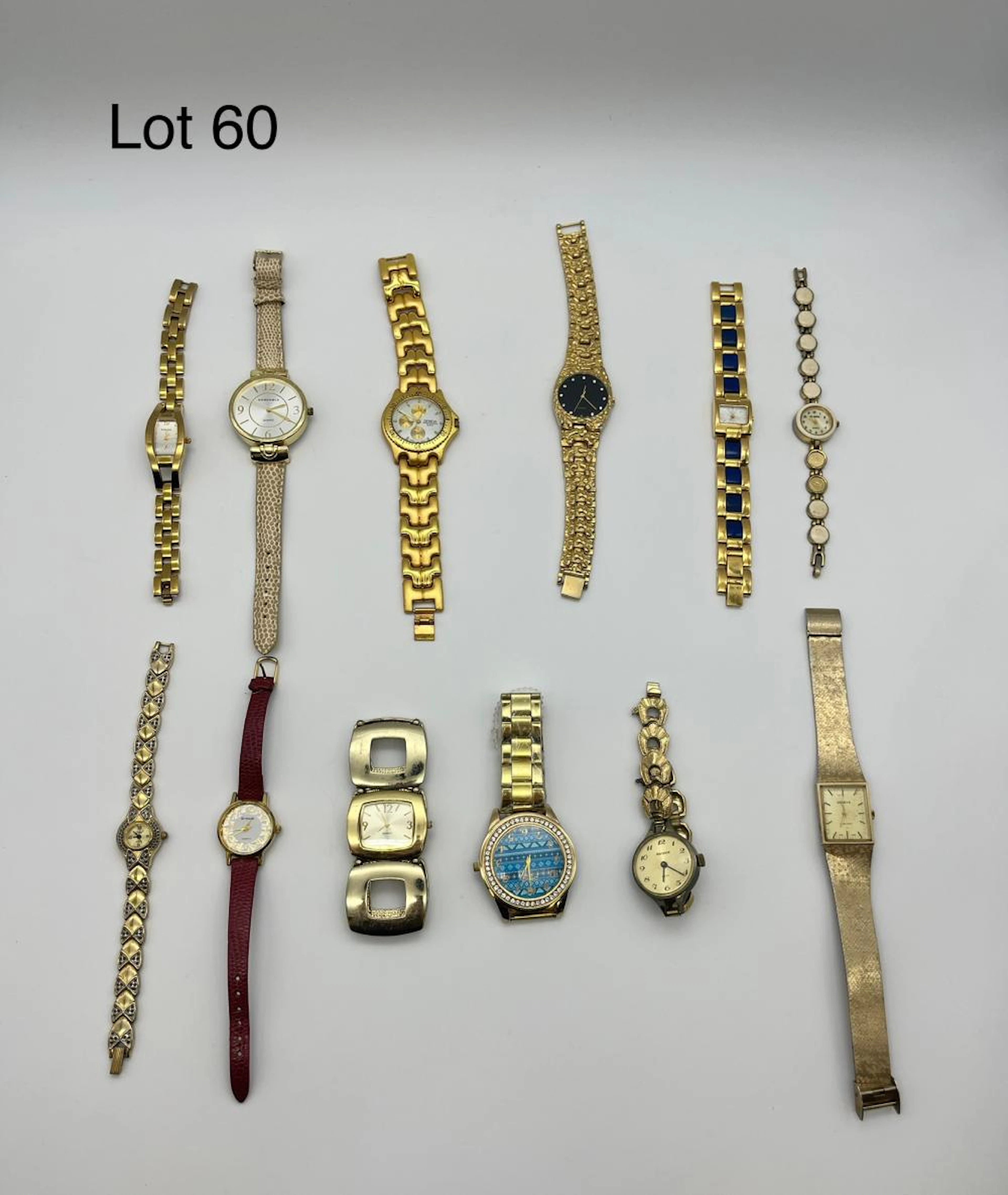 Set of Gold Tone Fashion Wrist Watches