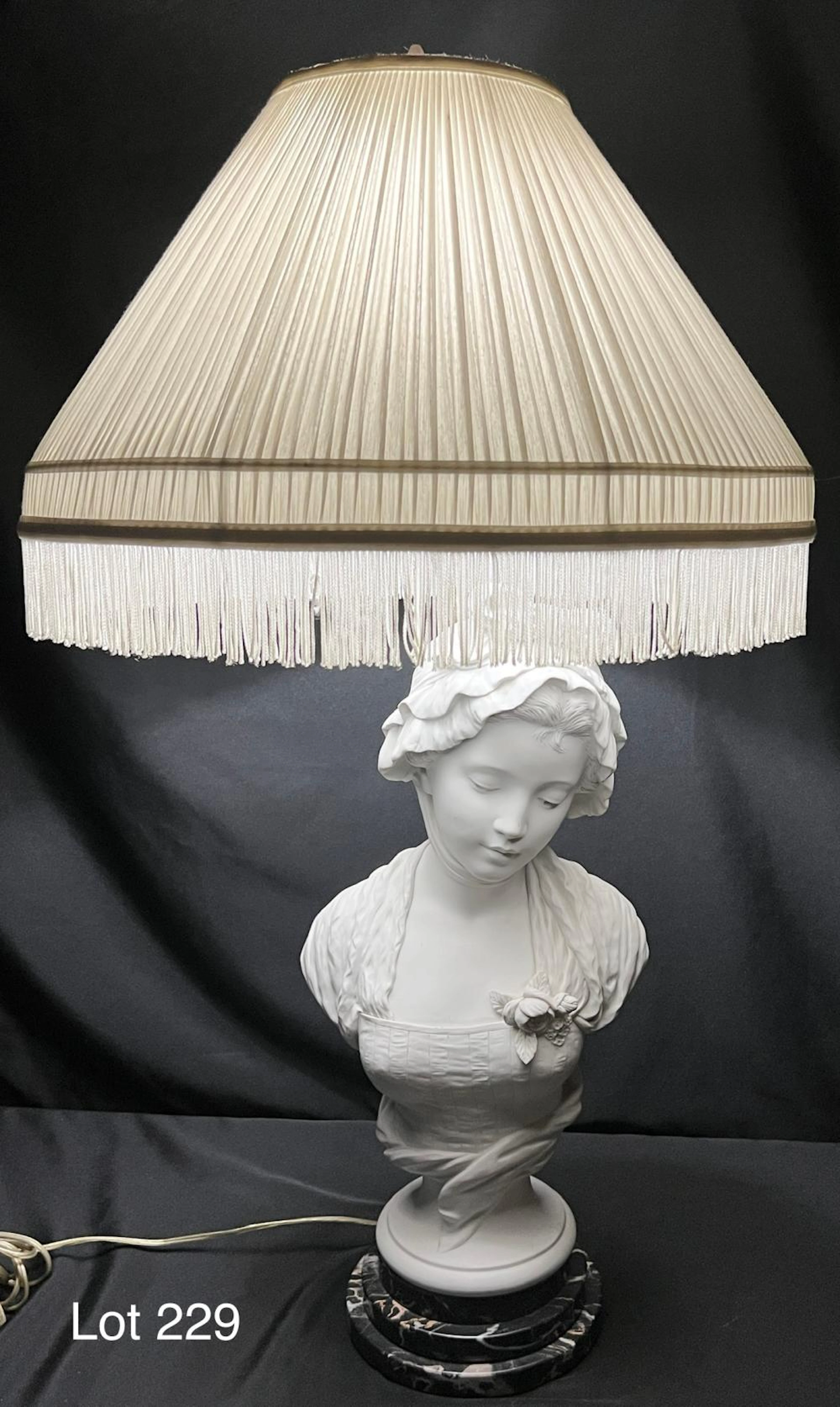 Antique Bisque Porcelain Table Lamp After Moreau (1822-1912)