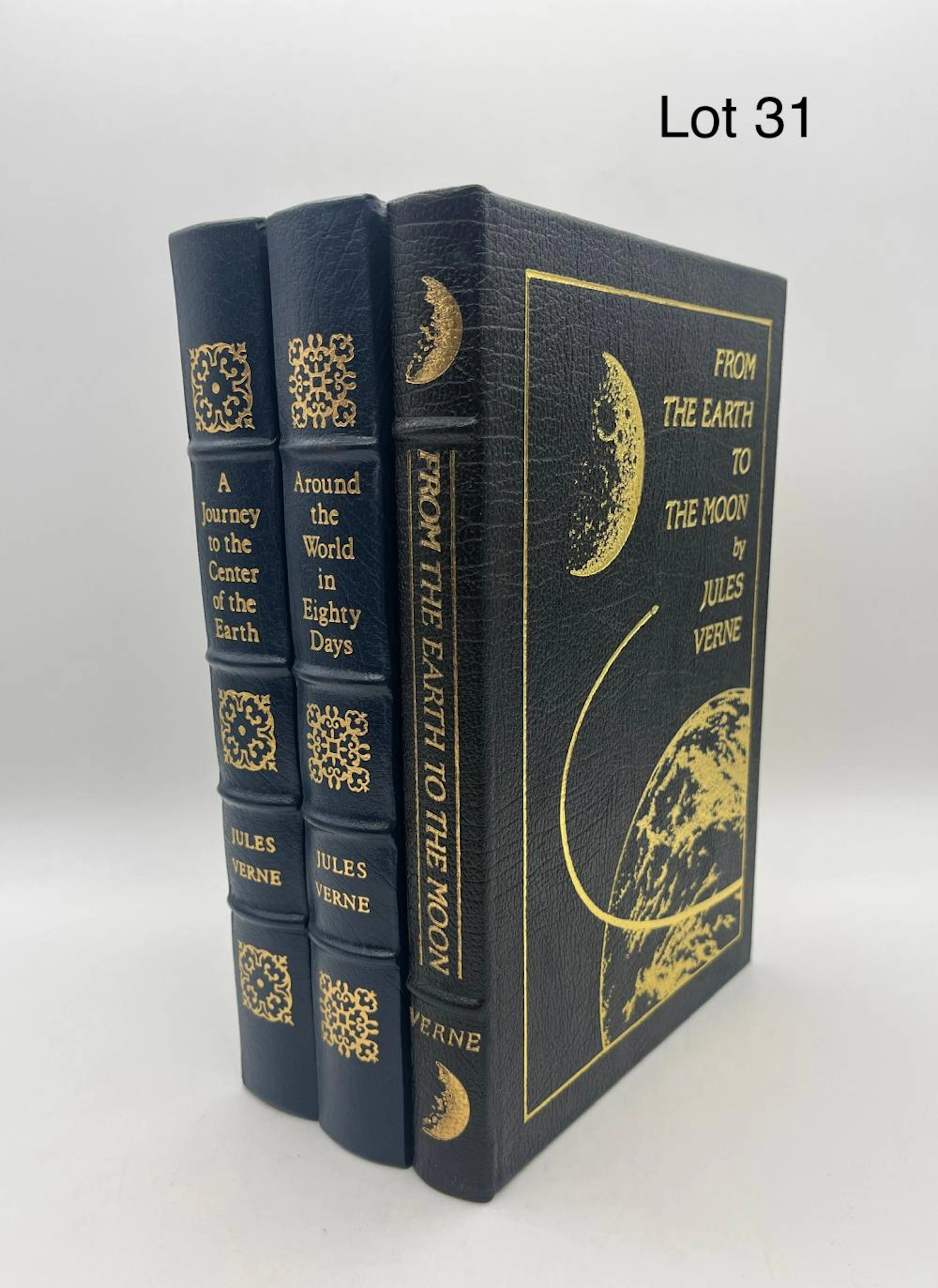 Trio of Easton Press Publications of Jules Verne Novels