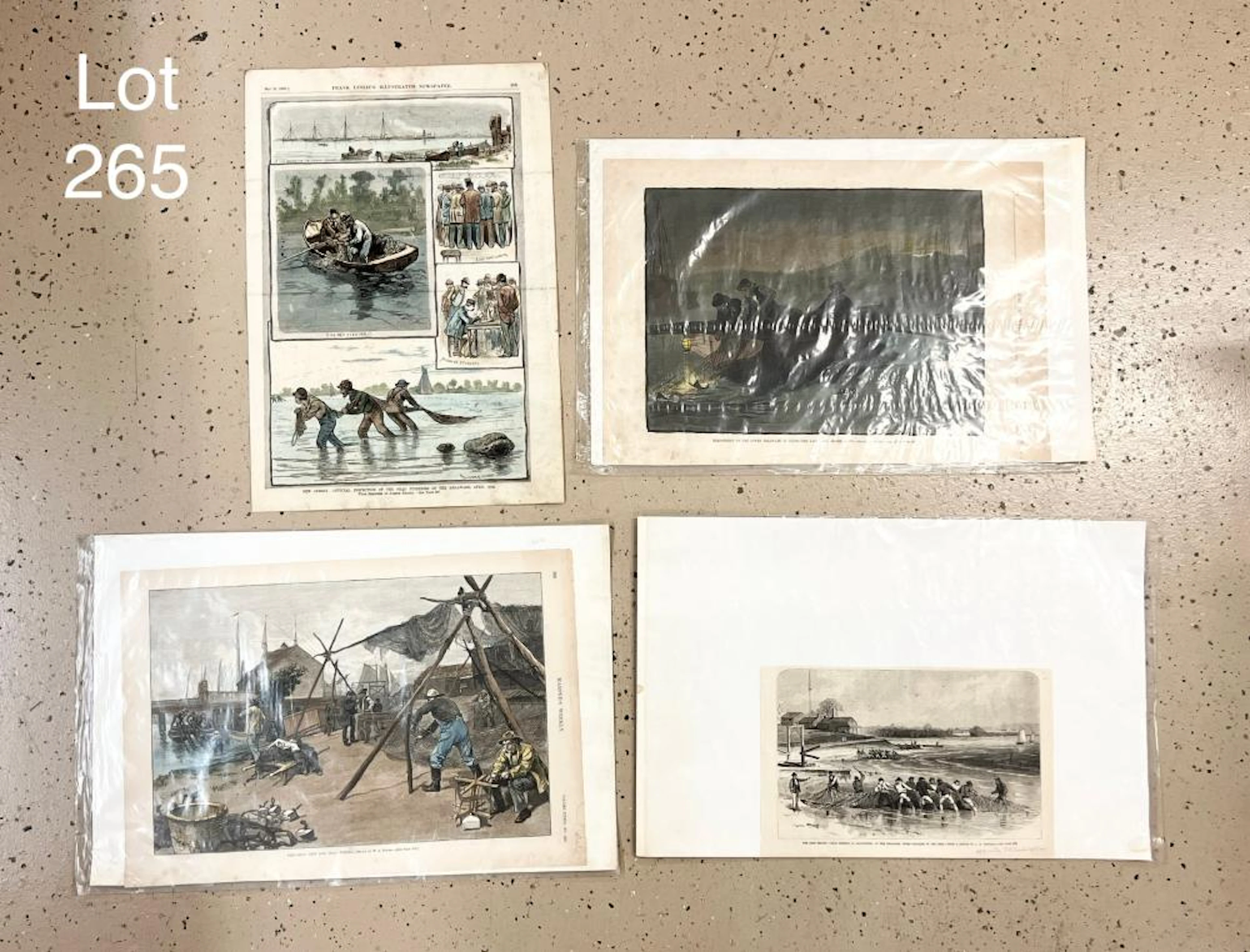 Collection of Antique Newspaper Lithographs of Shad...