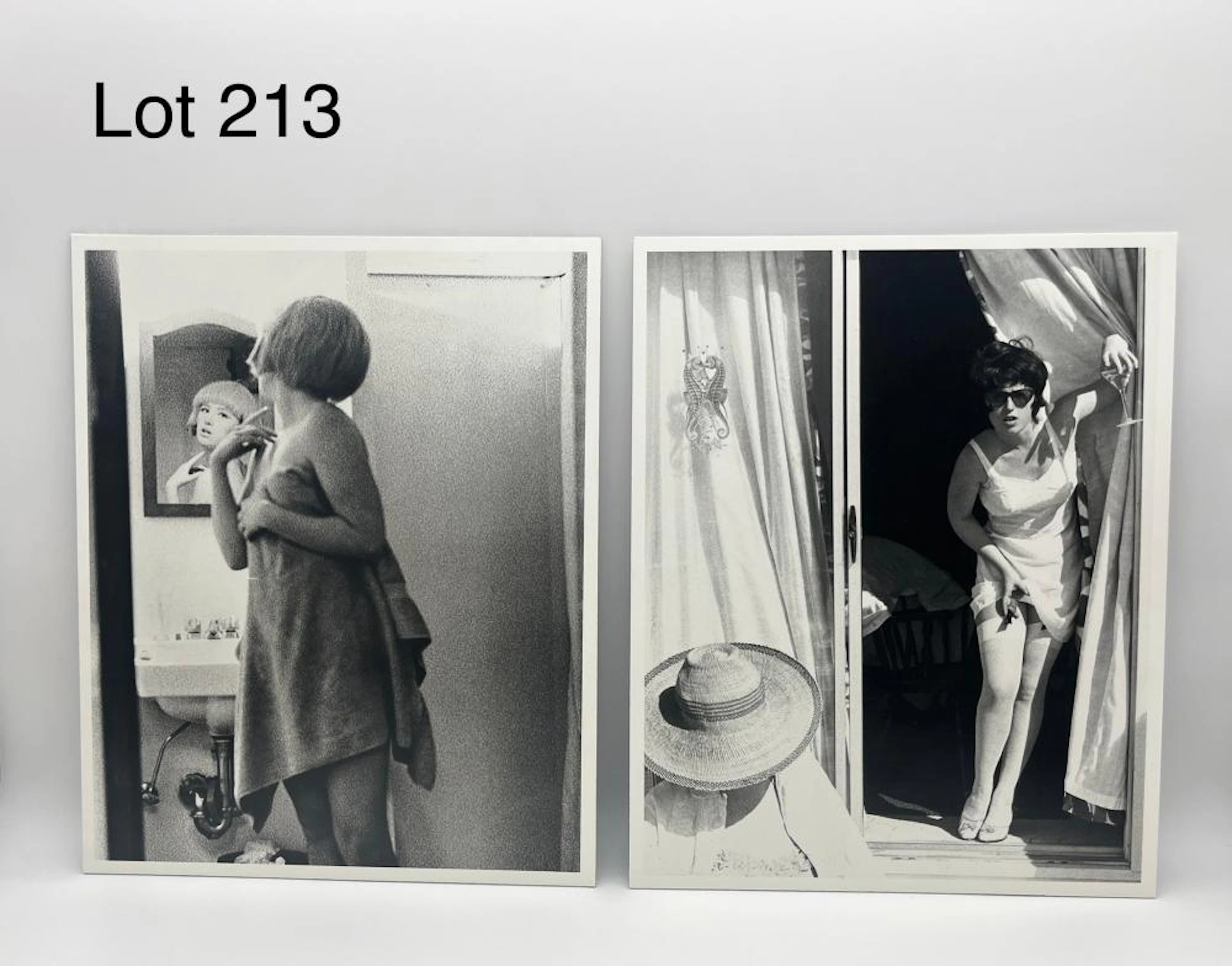 Pair of Black and White Prints From Untitled Film Stills by Cindy Sherman (b