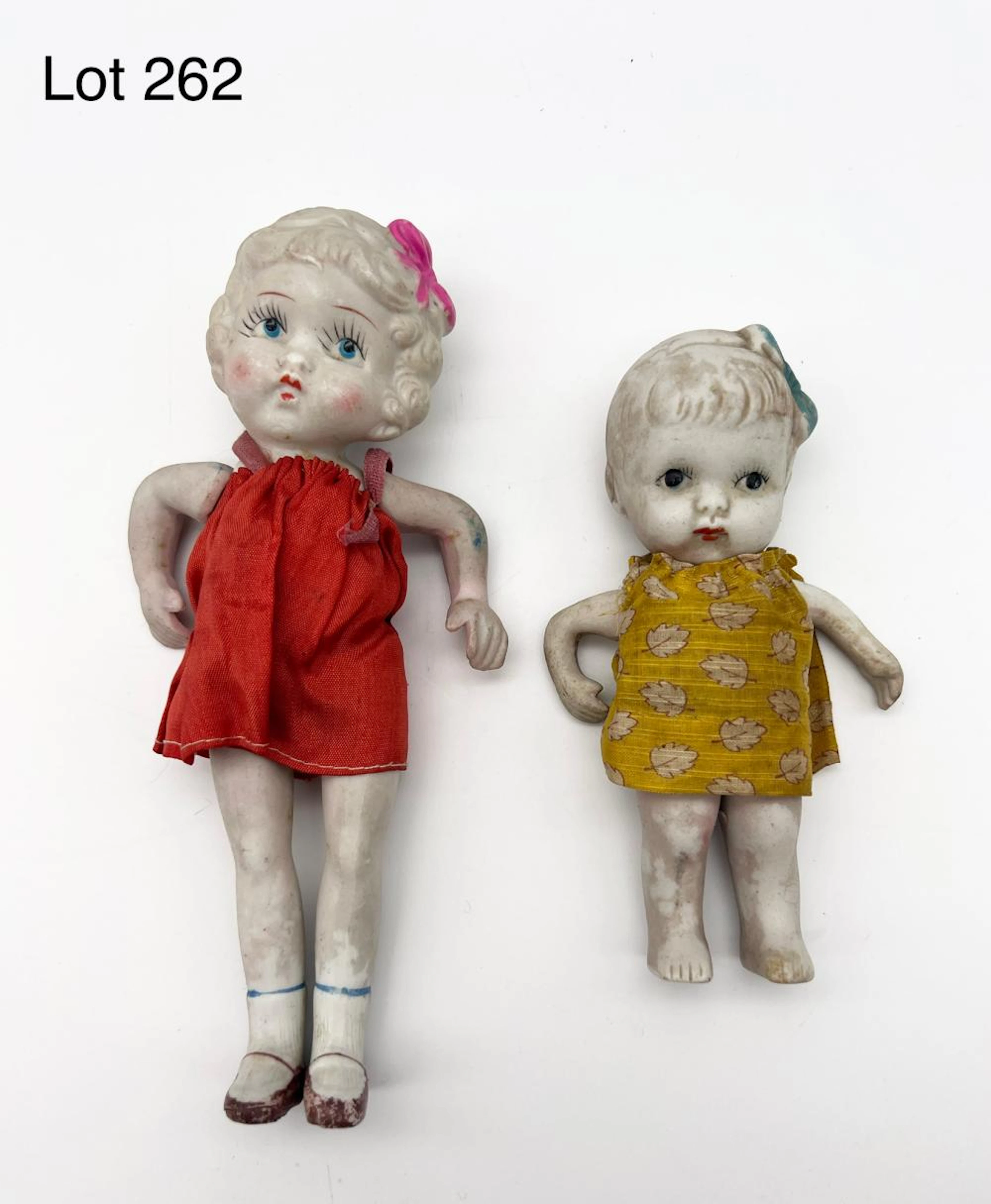 Duo of Japan Frozen Charlotte All Bisque Dolls