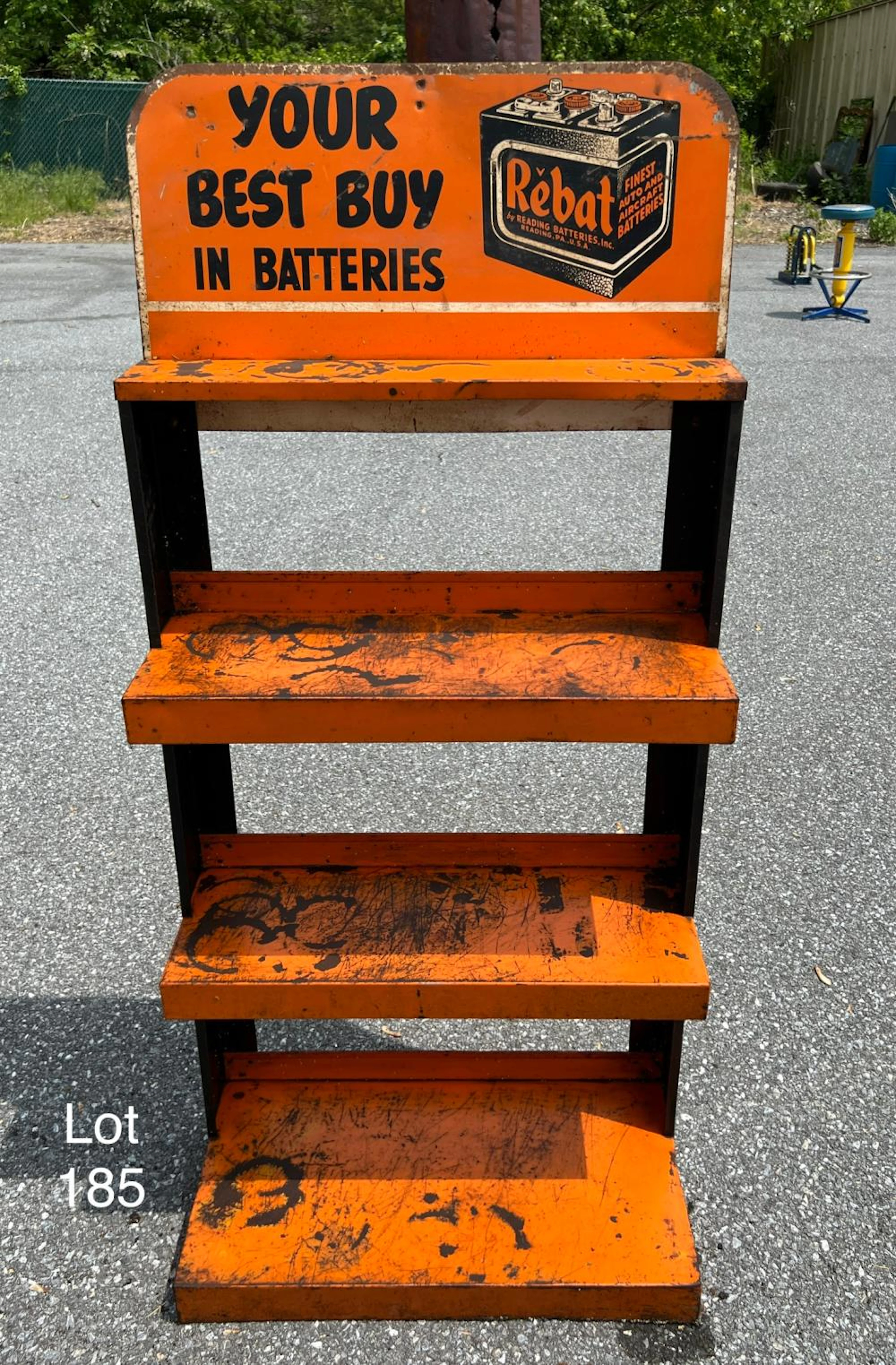 Vintage Rebat Battery Display Shelf