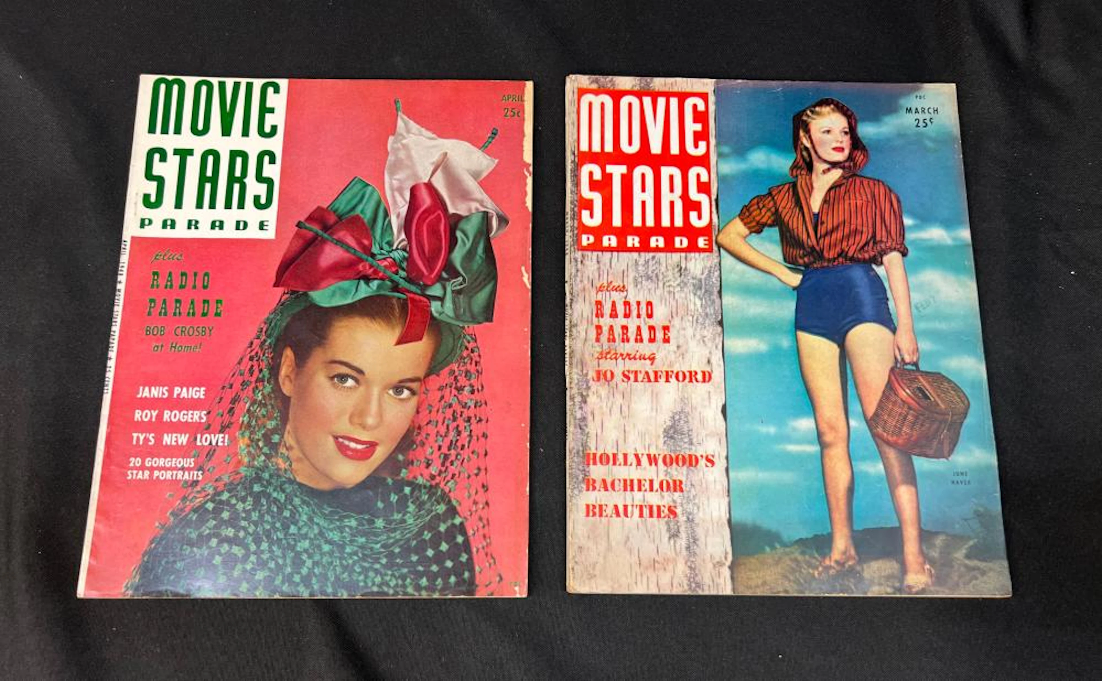 Collection of "Movie Stars Parade" Magazines From 1940s and 1950s