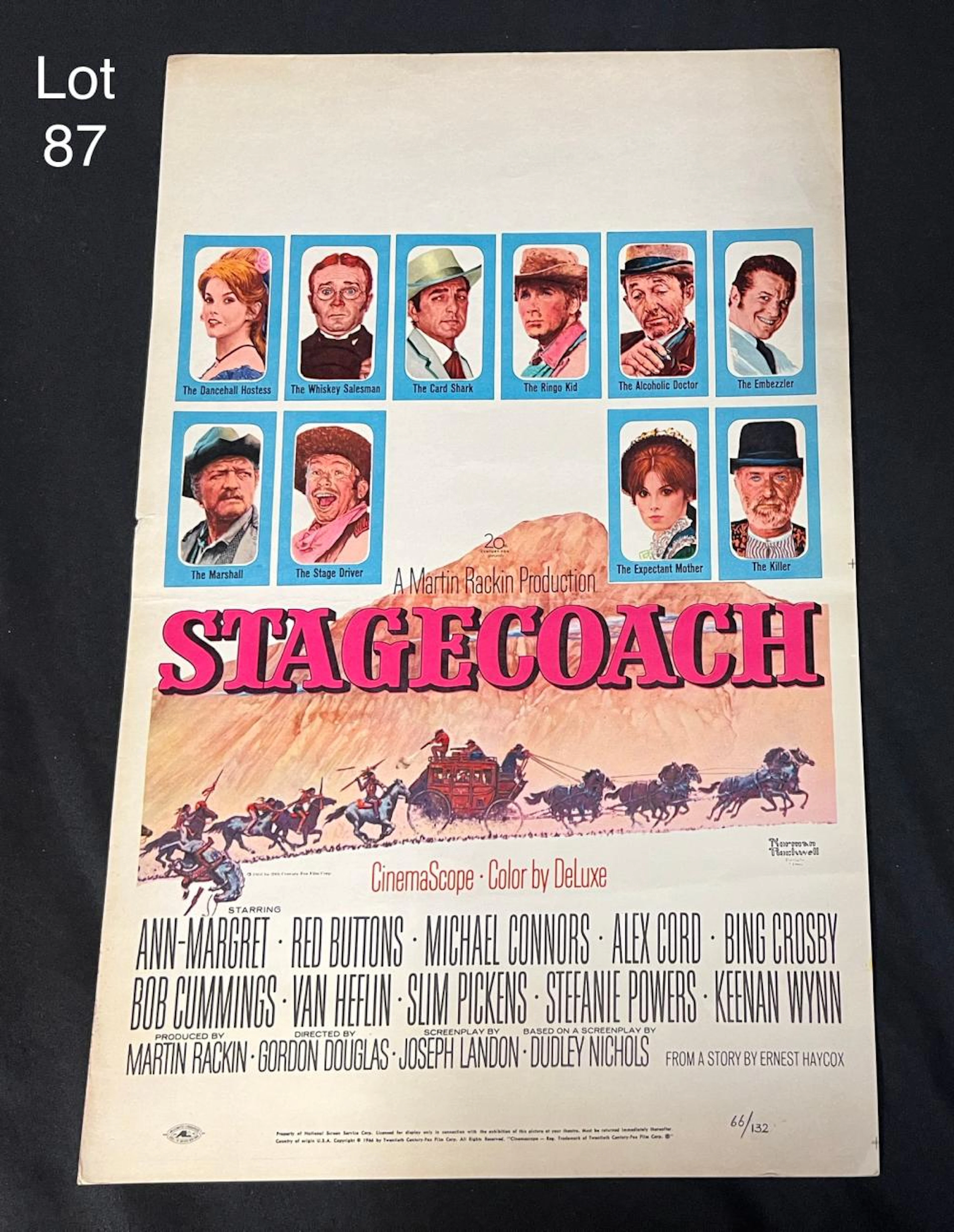 1966 "Stagecoach" Movie Poster Window Card