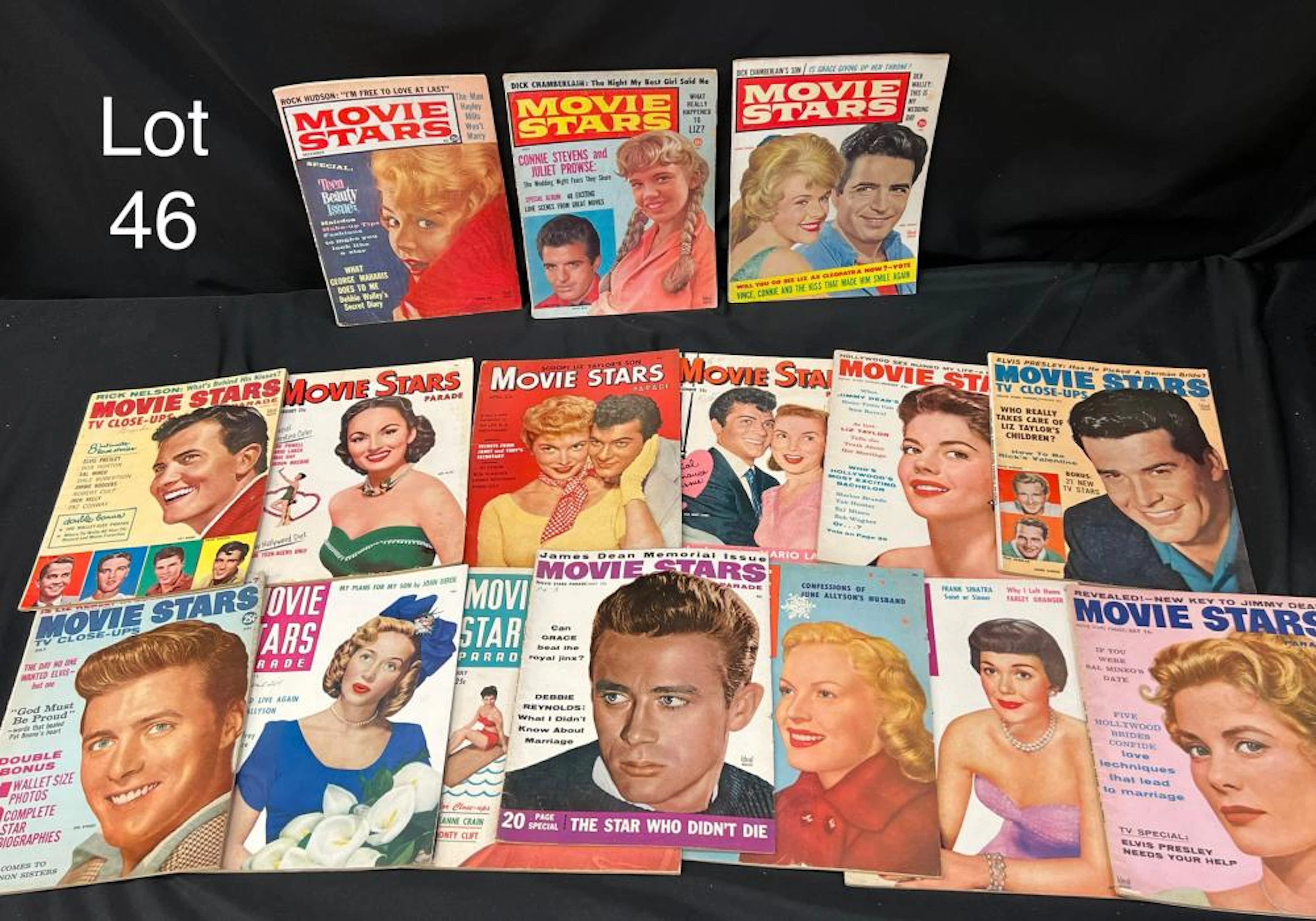 Lot of of 1950s/1960s Hollywood Magazines Including Covers With James Dean