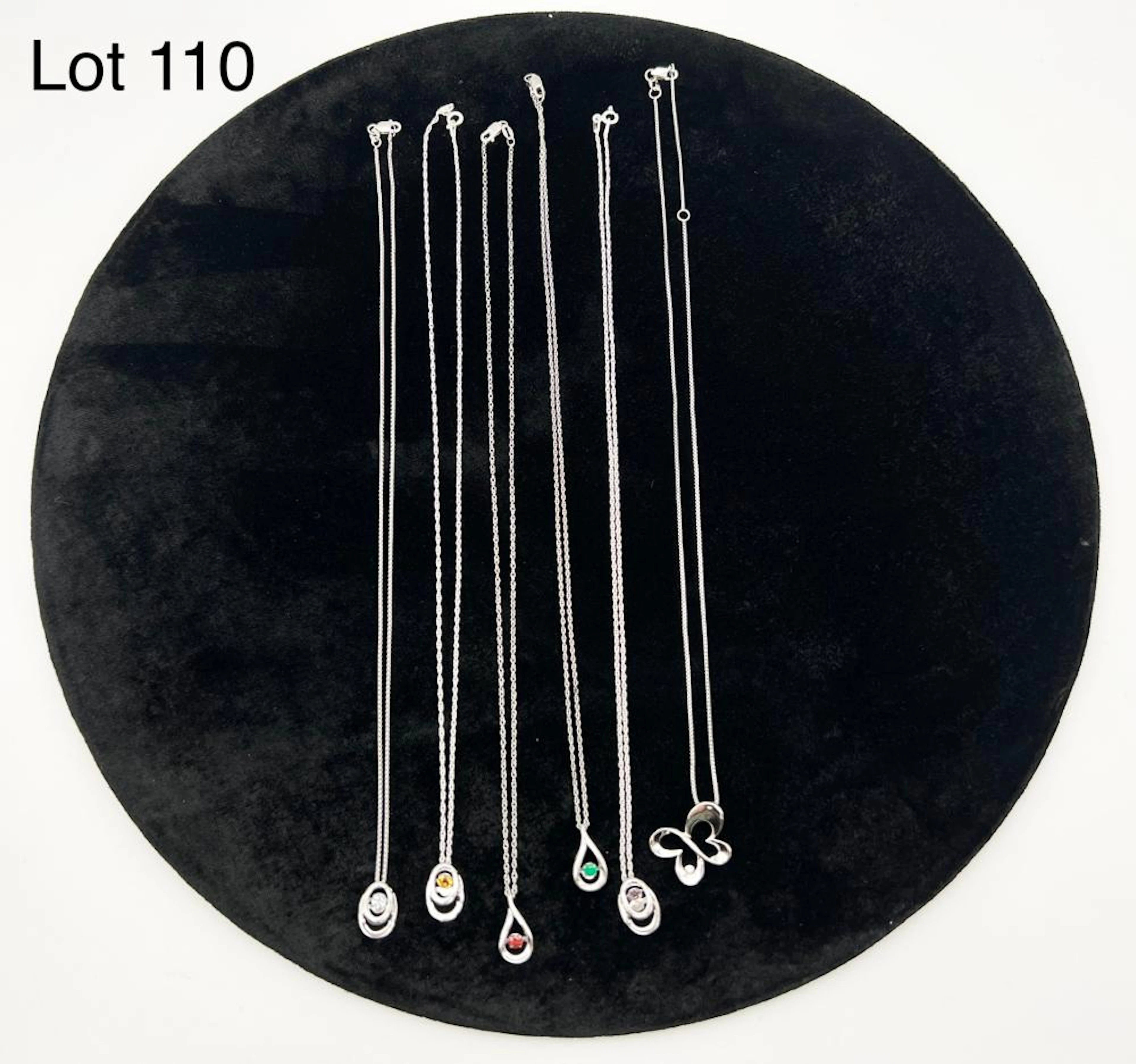 Collection of Sterling Silver Pendants Featuring Birthstones