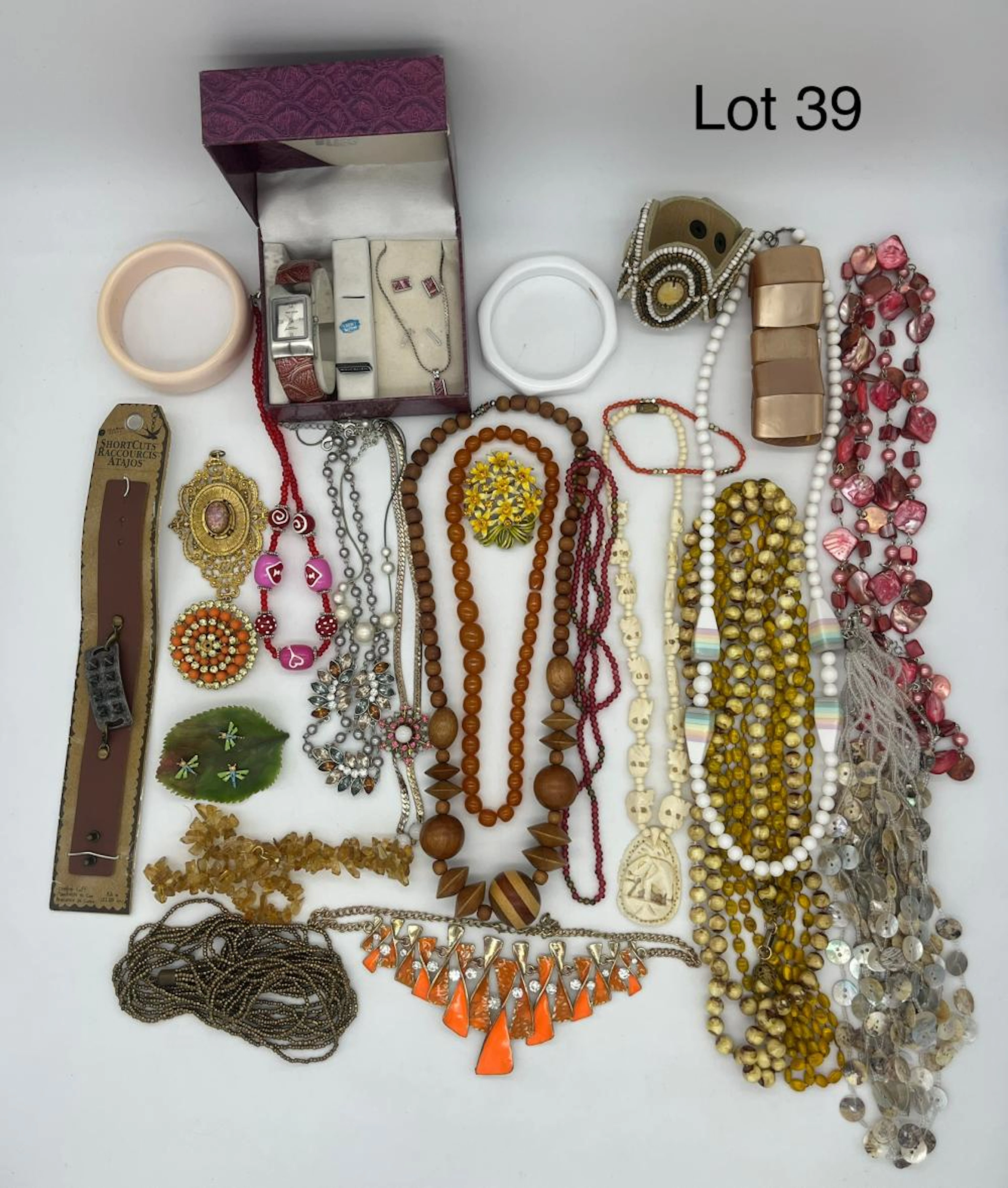 Mixed Lot of Costume Jewelry in Warm Tones