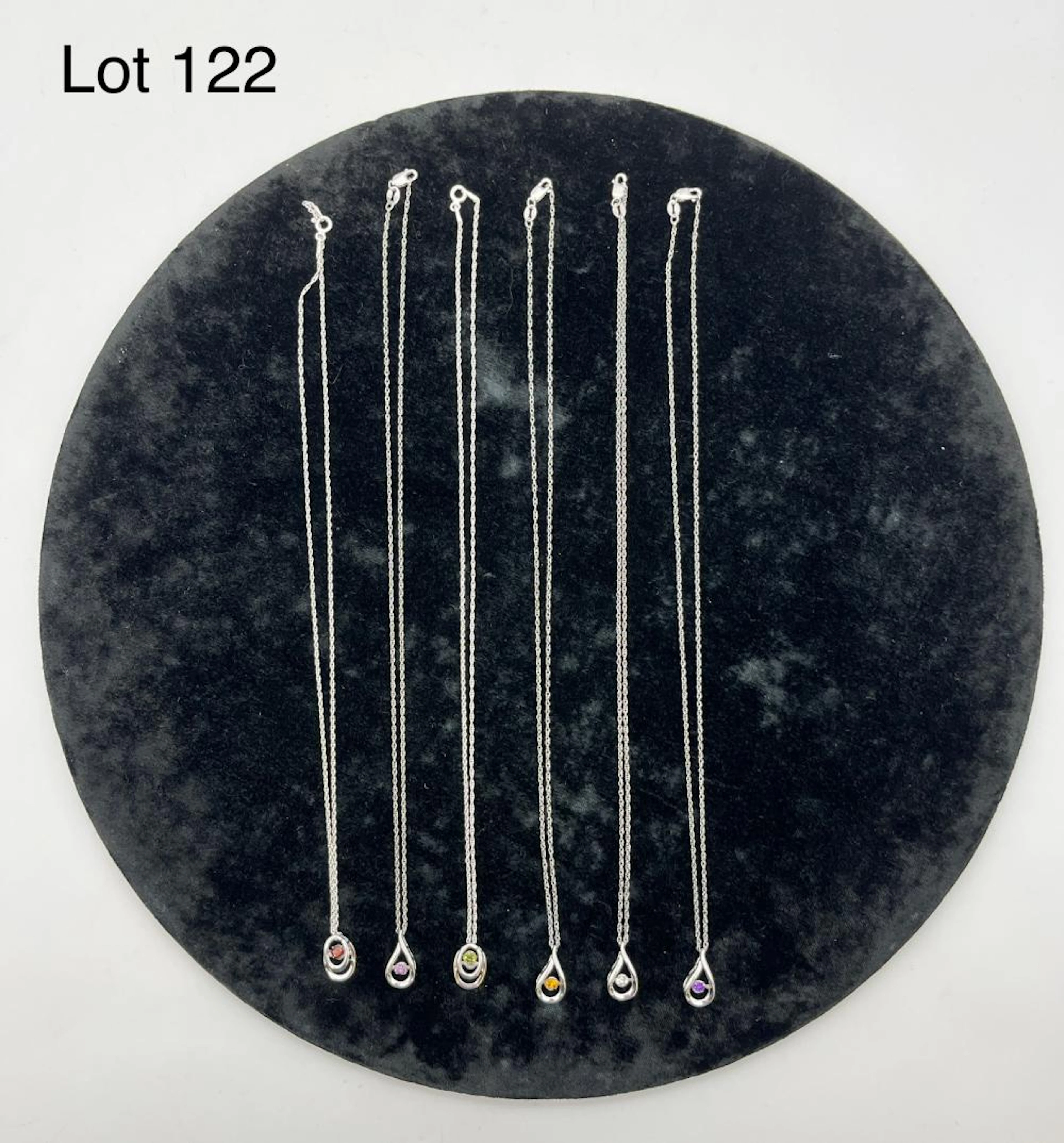 Selection of Sterling Silver Necklaces Featuring Birthstones