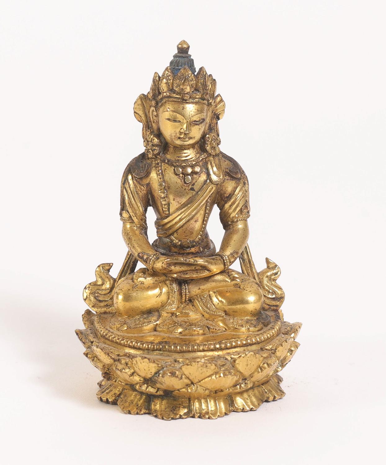 Sino Tibetan Gilt-bronze Seated Figure, 18th Century 2AEW1B | Barnebys