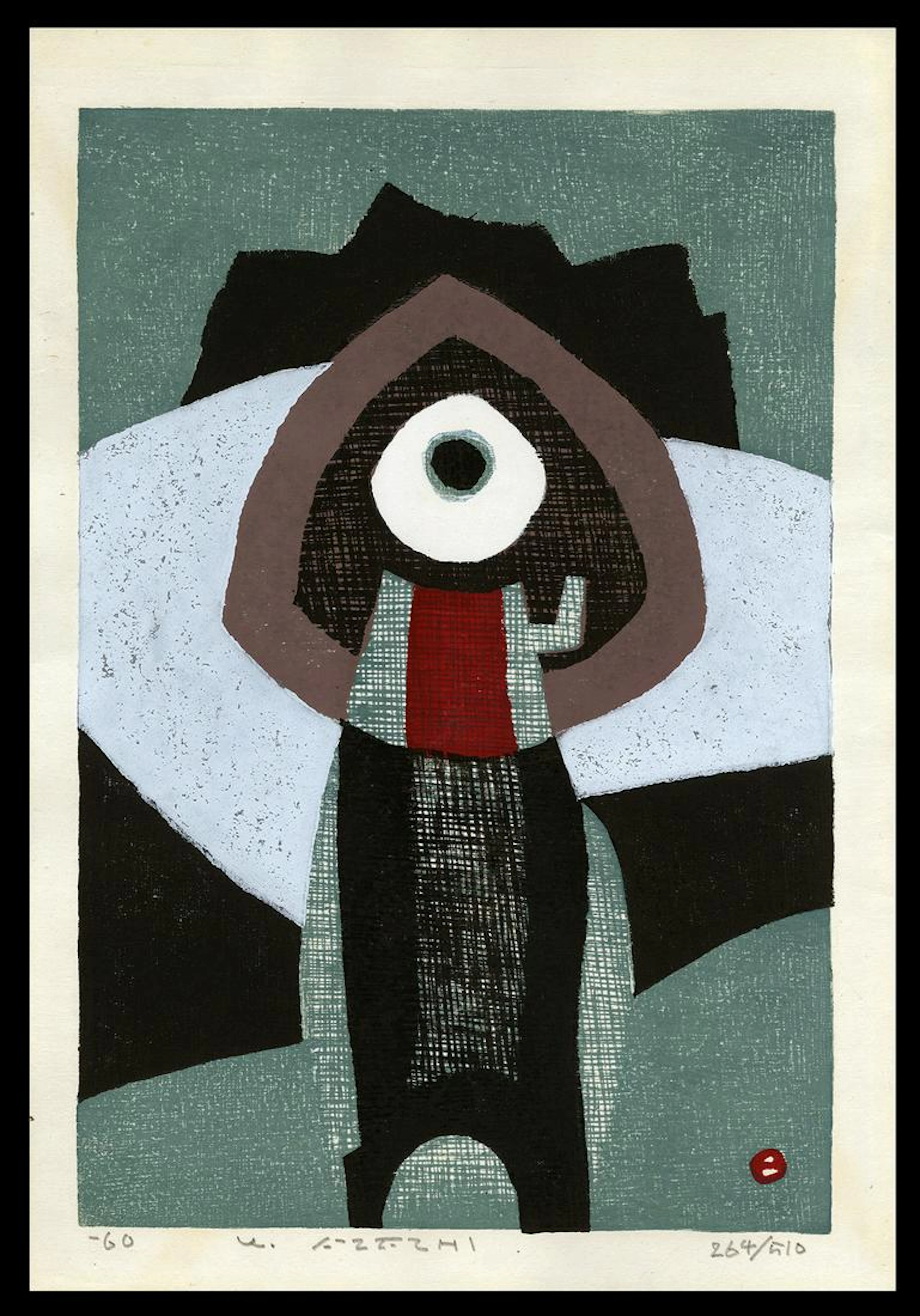 Umetaro Azechi Woodblock - Mountaineer in Snow