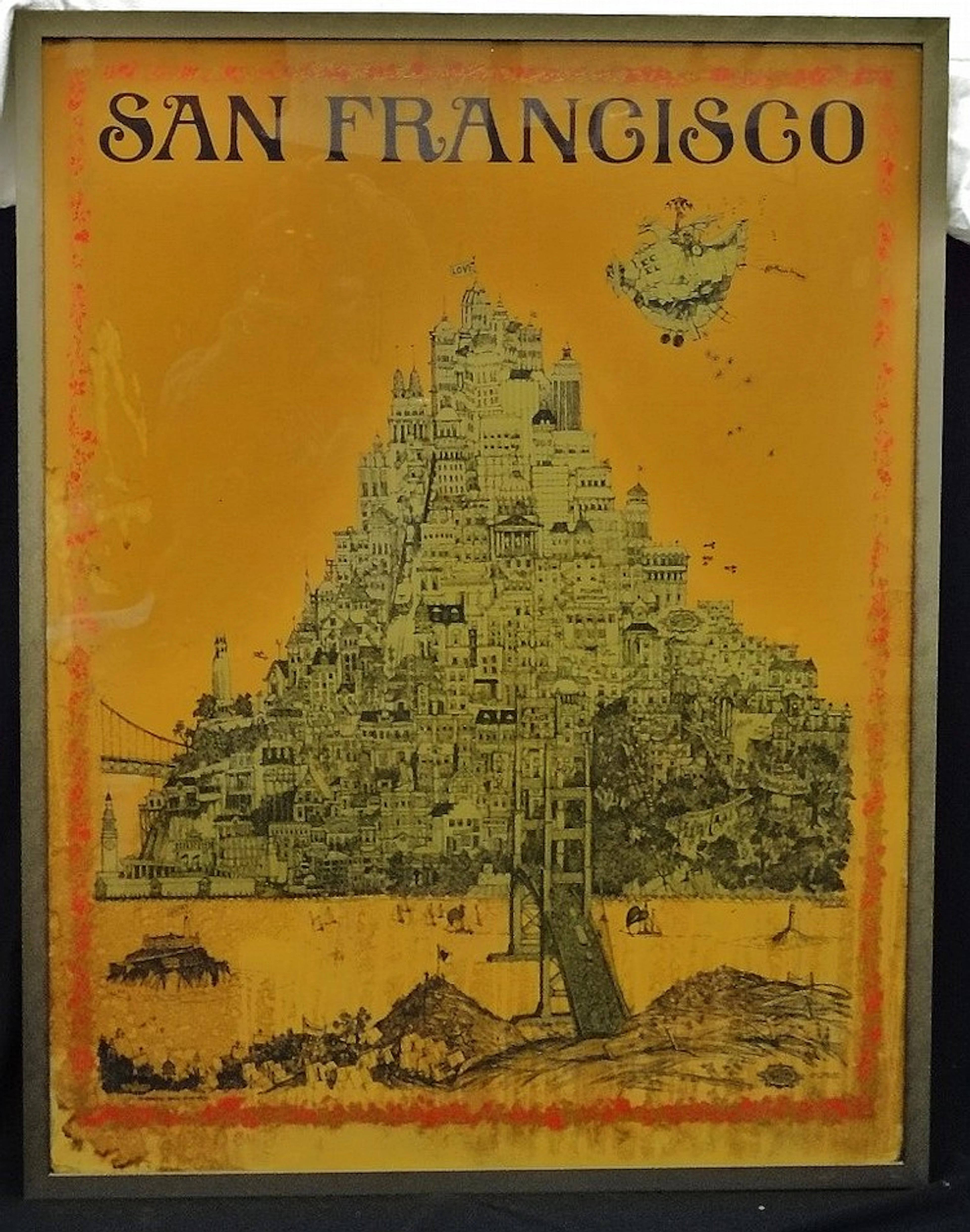 Vintage 1967 Dave Schiller San Francisco Broadside Poster