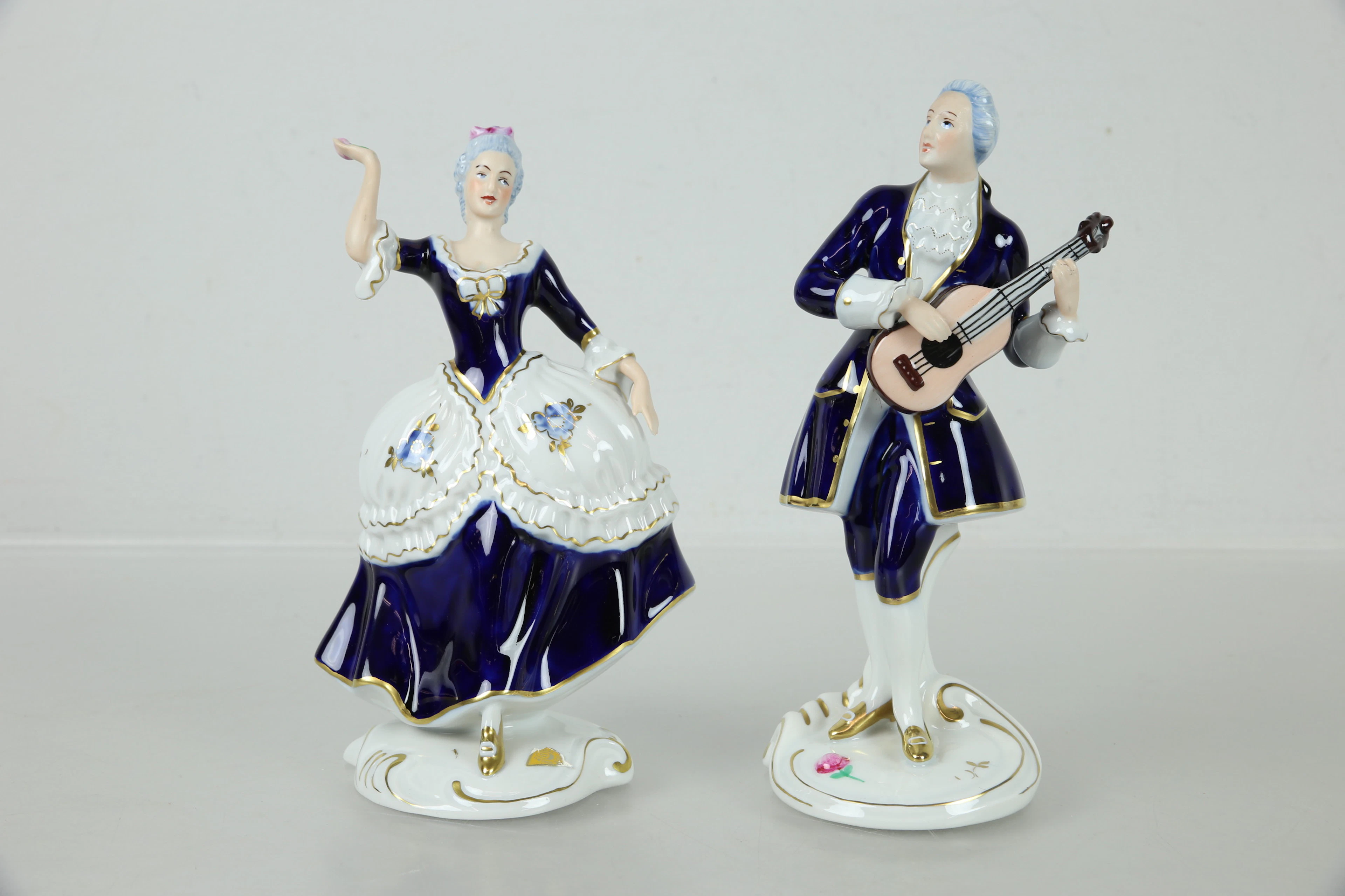 FIGURINER, 2 st, rokokopar, Royal Dux