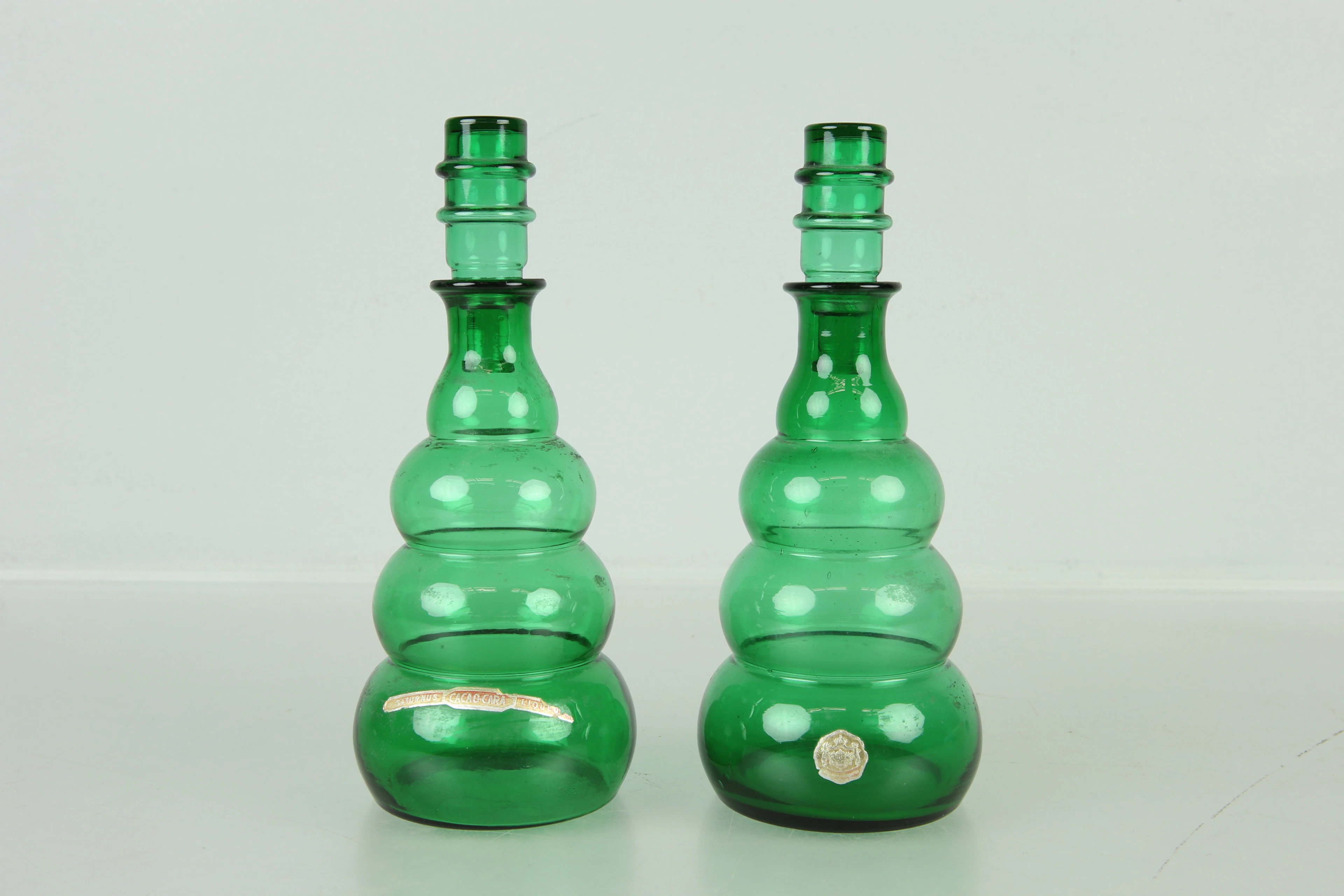 EDVIN OLLERS, flaskor, ett par, Art Déco, Lindshammars Glasbruk