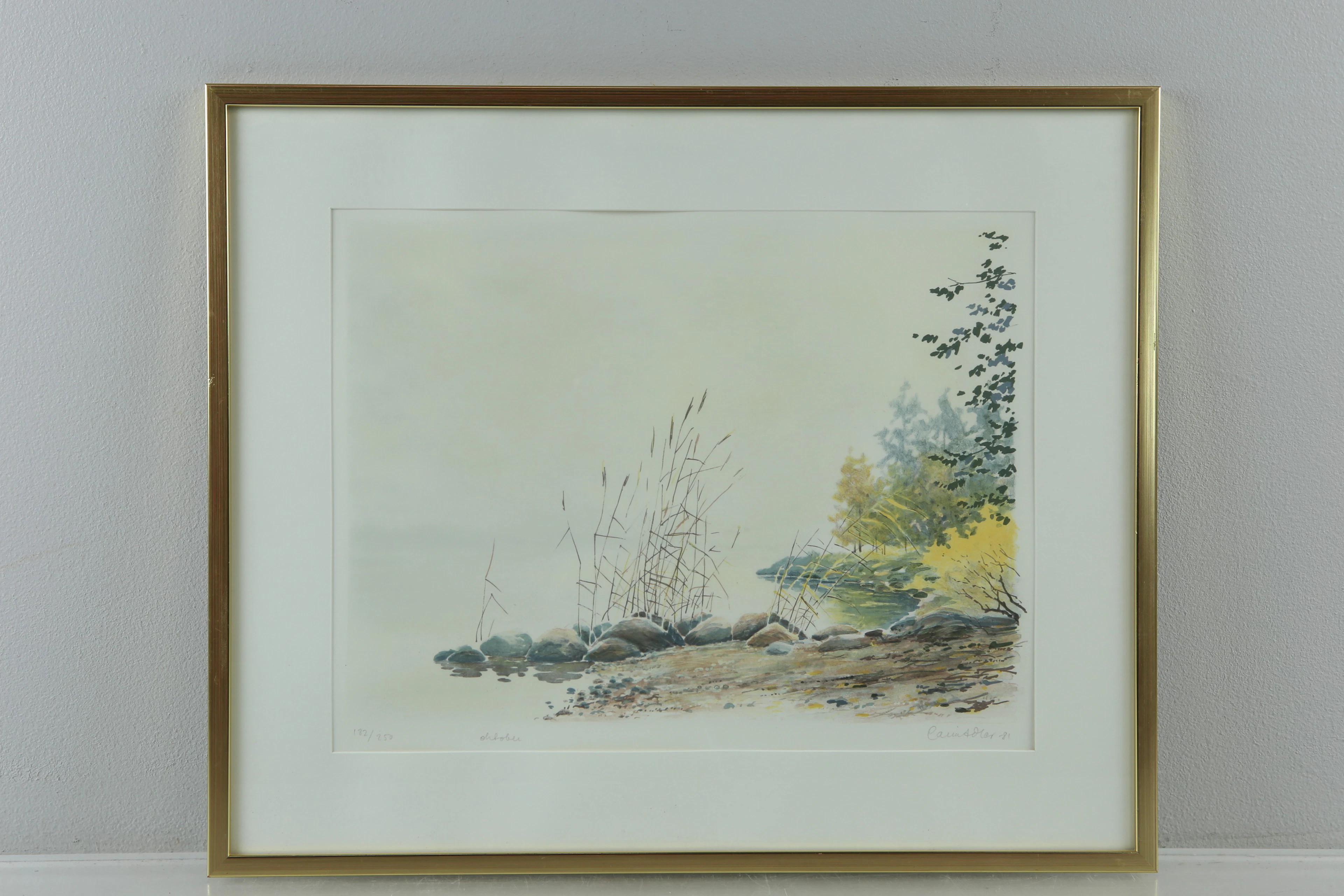 CARIN ADLER (1929), färglitografi, "Oktober"