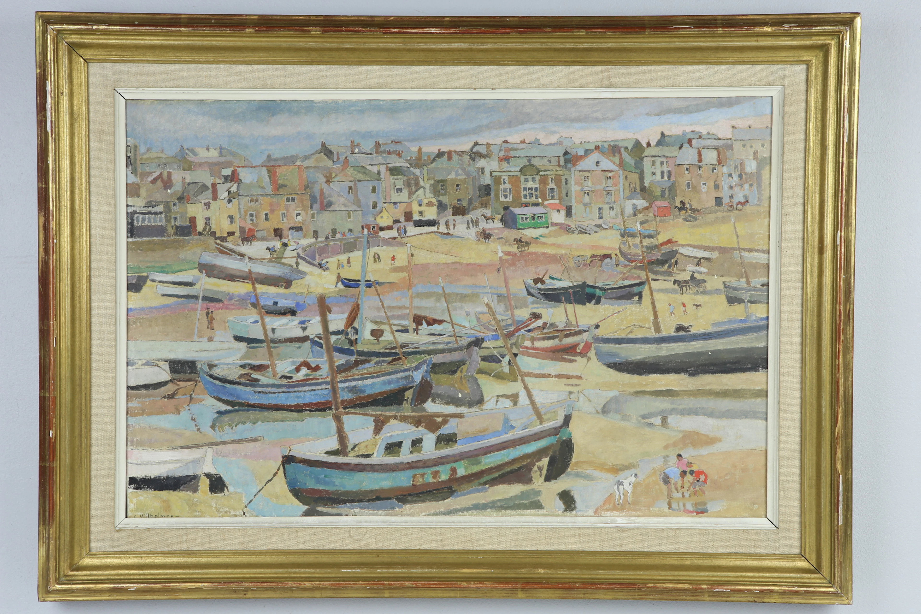 CARL WILHELMSON (1866-1928), "Engelsk kuststad", olja på duk