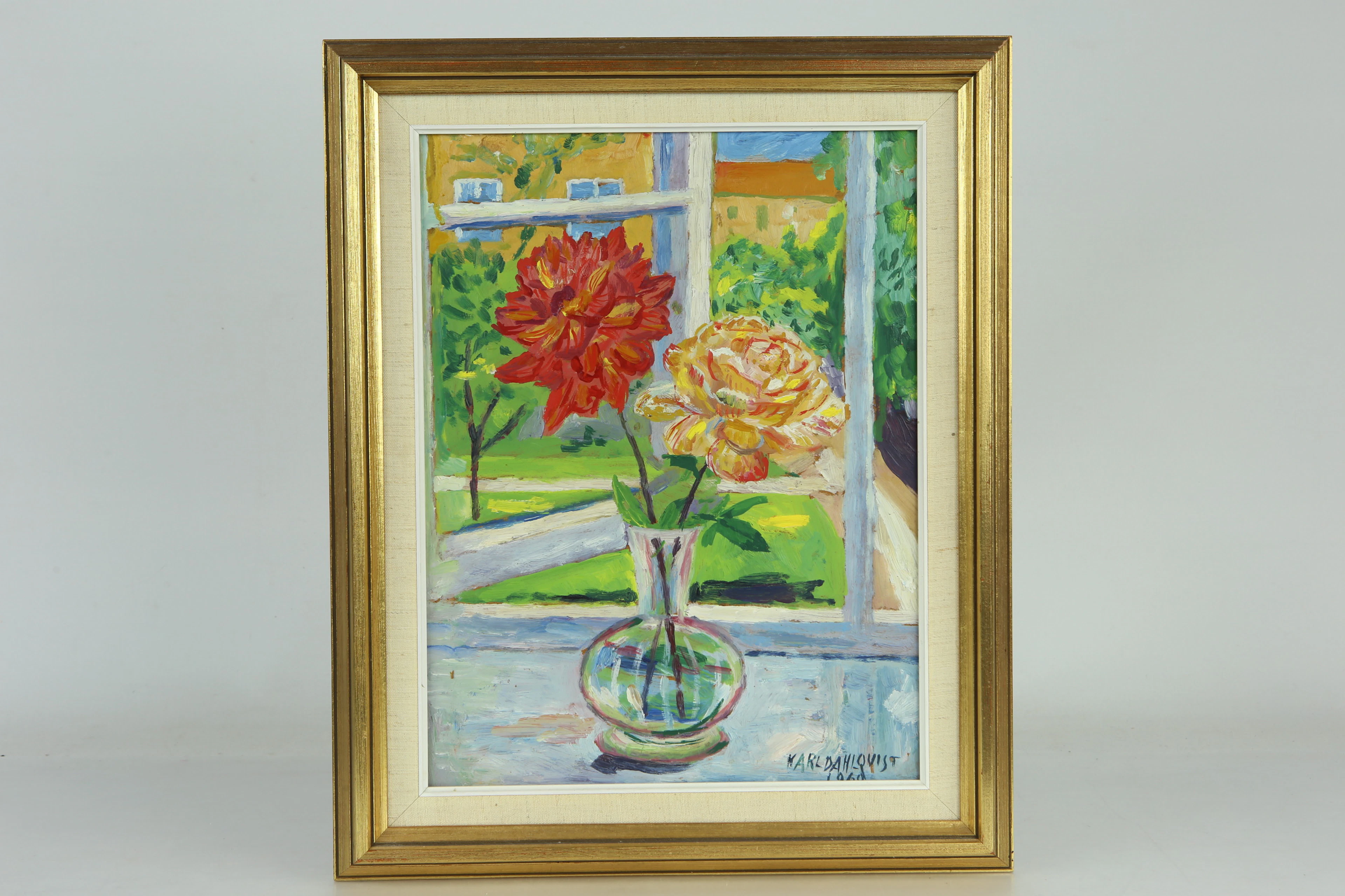 KARL DAHLQVIST (1900-1971), olja på pannå