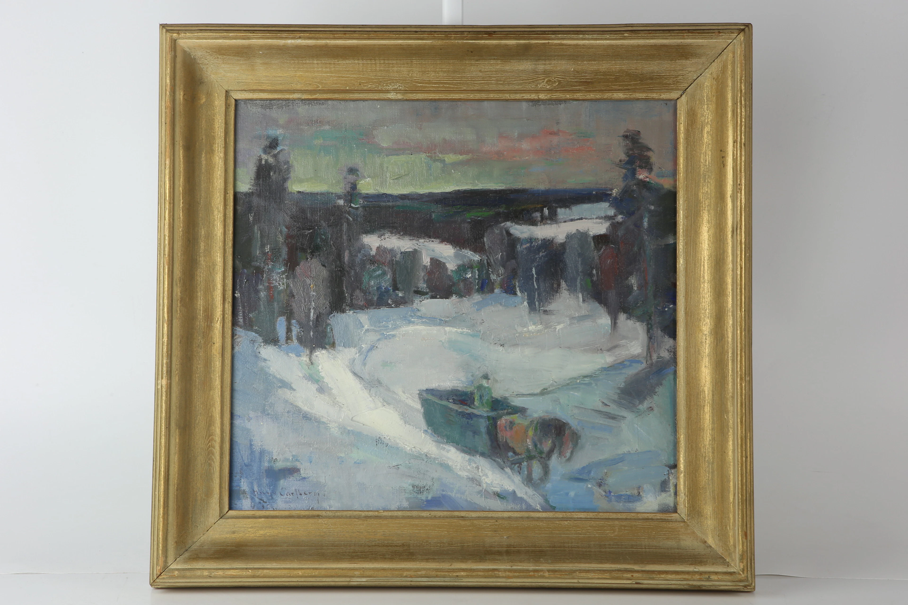 HUGO CARLBERG (1880-1943) olja på pannå