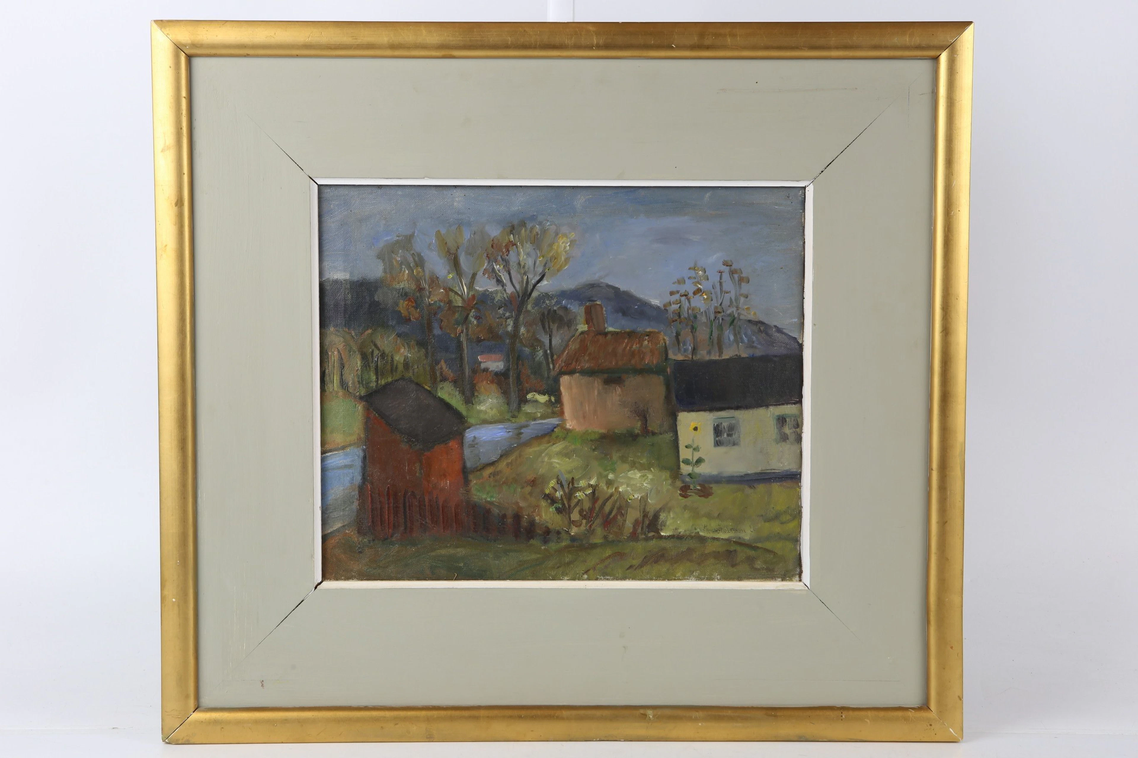 IVAN IVARSON (1900-1939), olja på duk "Vid ån"