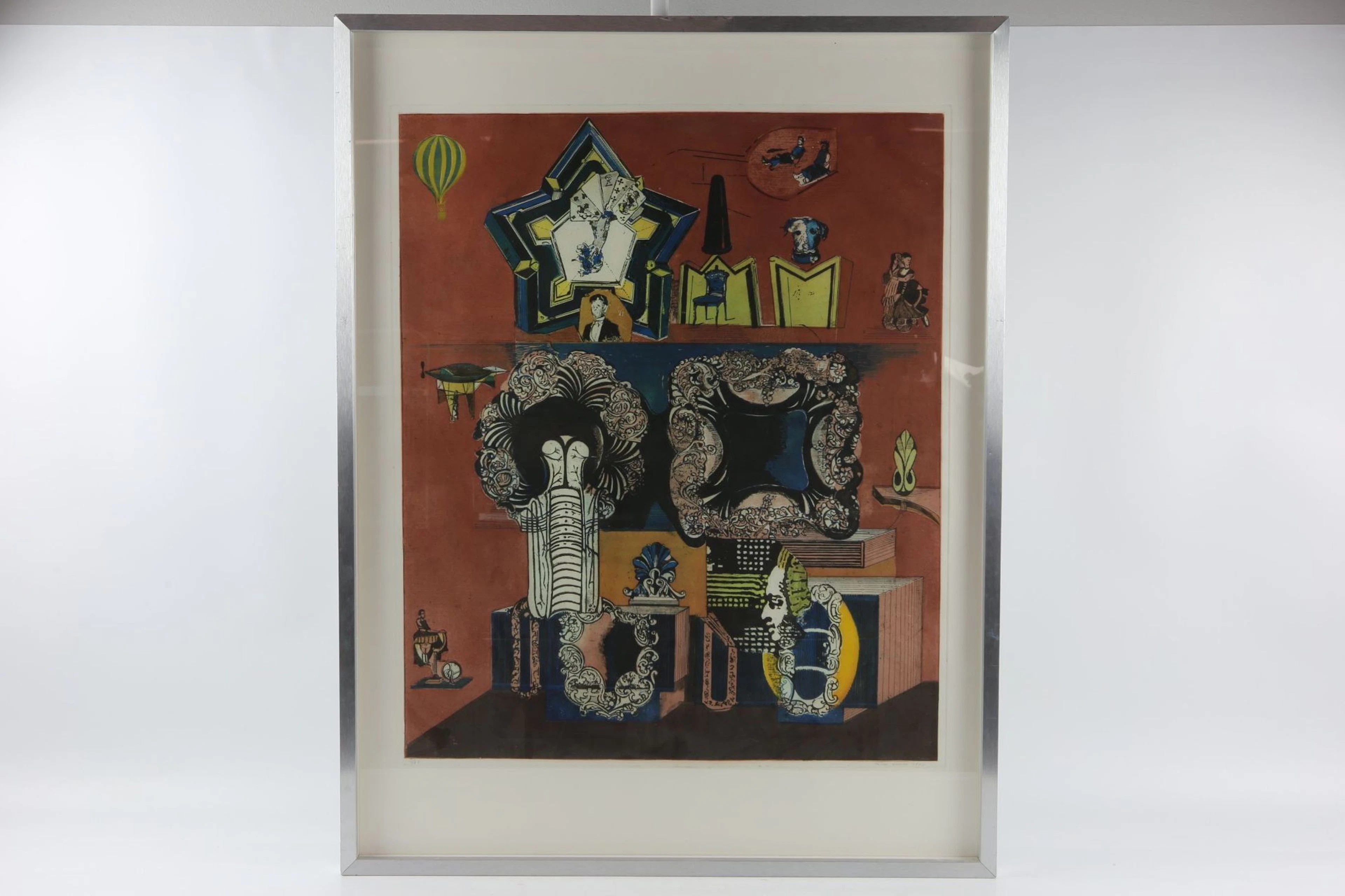 ENDRE NEMES (1909-1985) färgetsning, "Att spå kort"