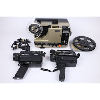 SUPER 8-kameror, 2 st, samt projektor, Eumig S910 GL