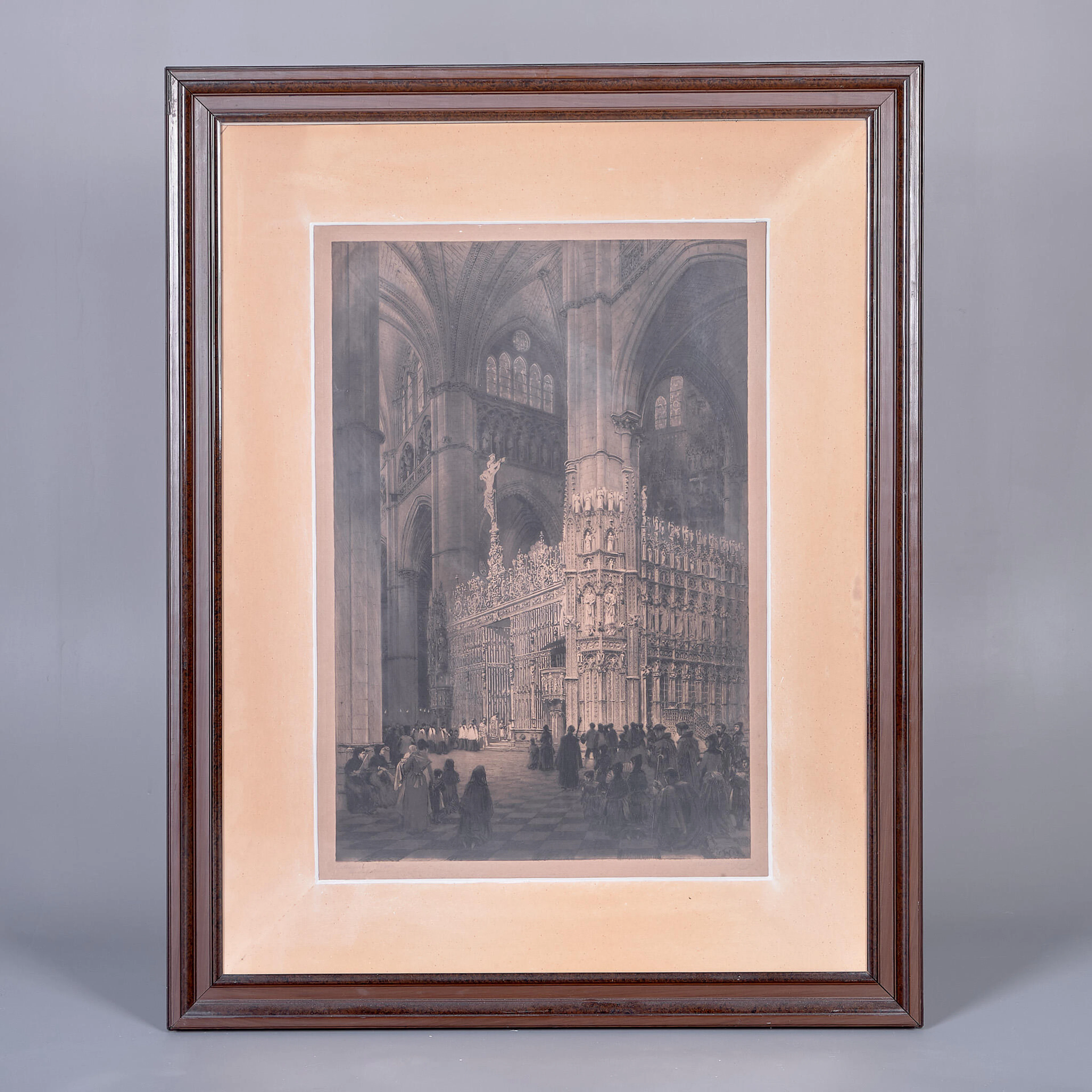 AXEL HERMAN HÄGG. (1835-1921). Akvatintetsning. Katedralen i Toledo.