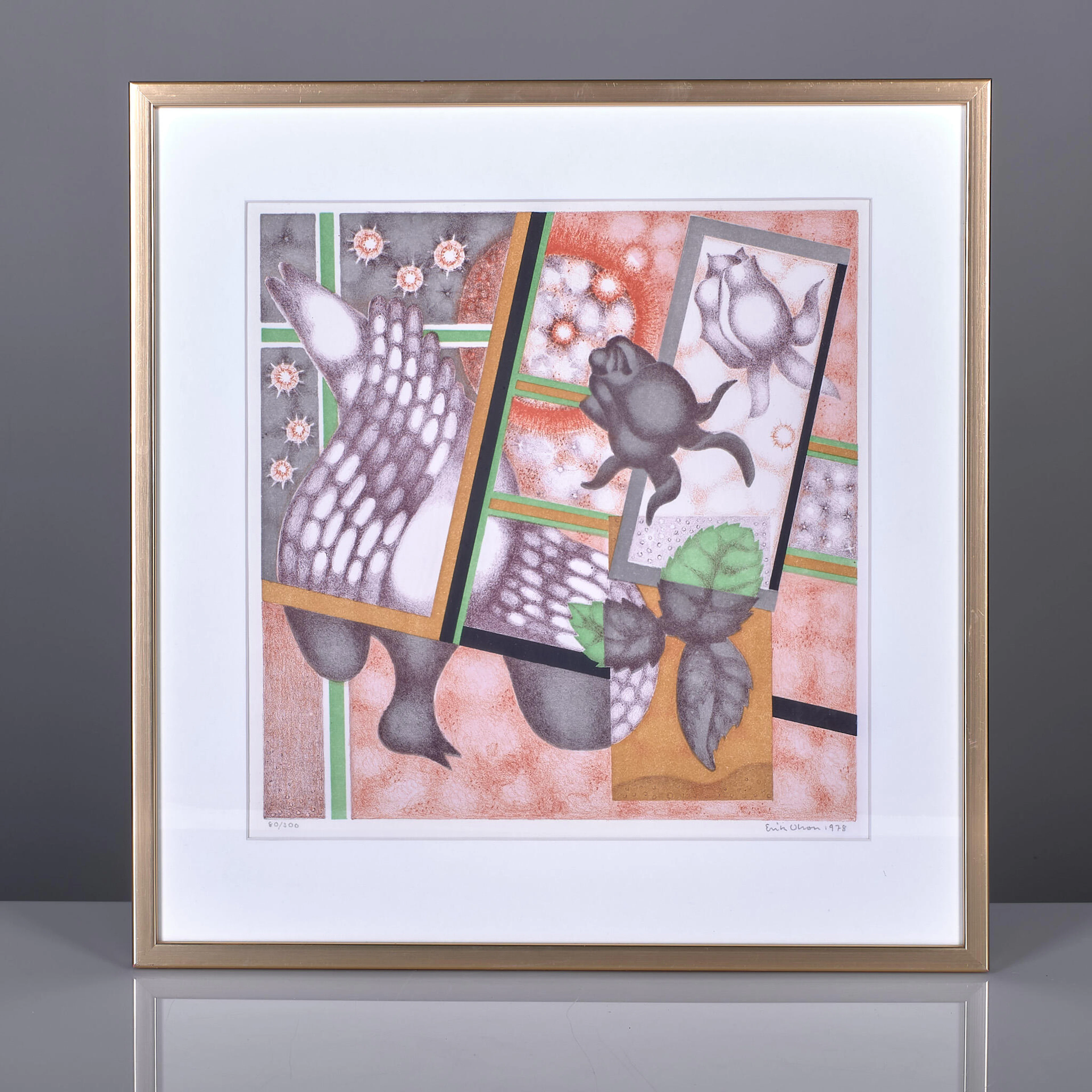 ERIK OLSON. (1901-1986). Färglitografi.