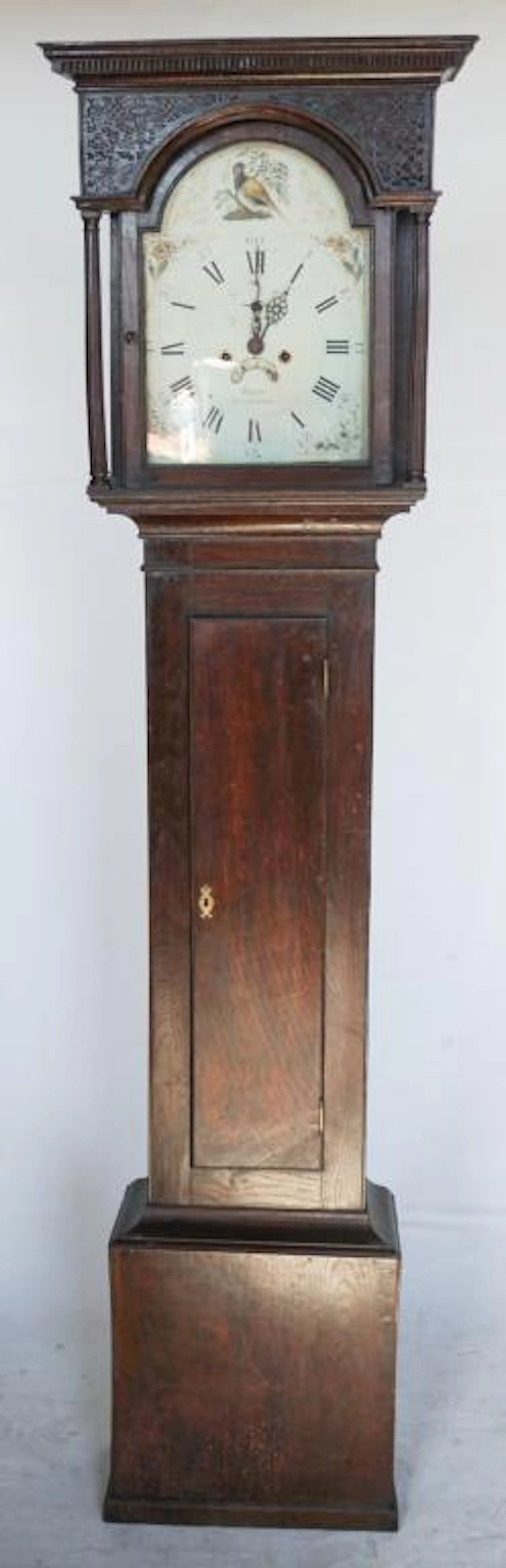 George III Carved Oak Tall Case Clock