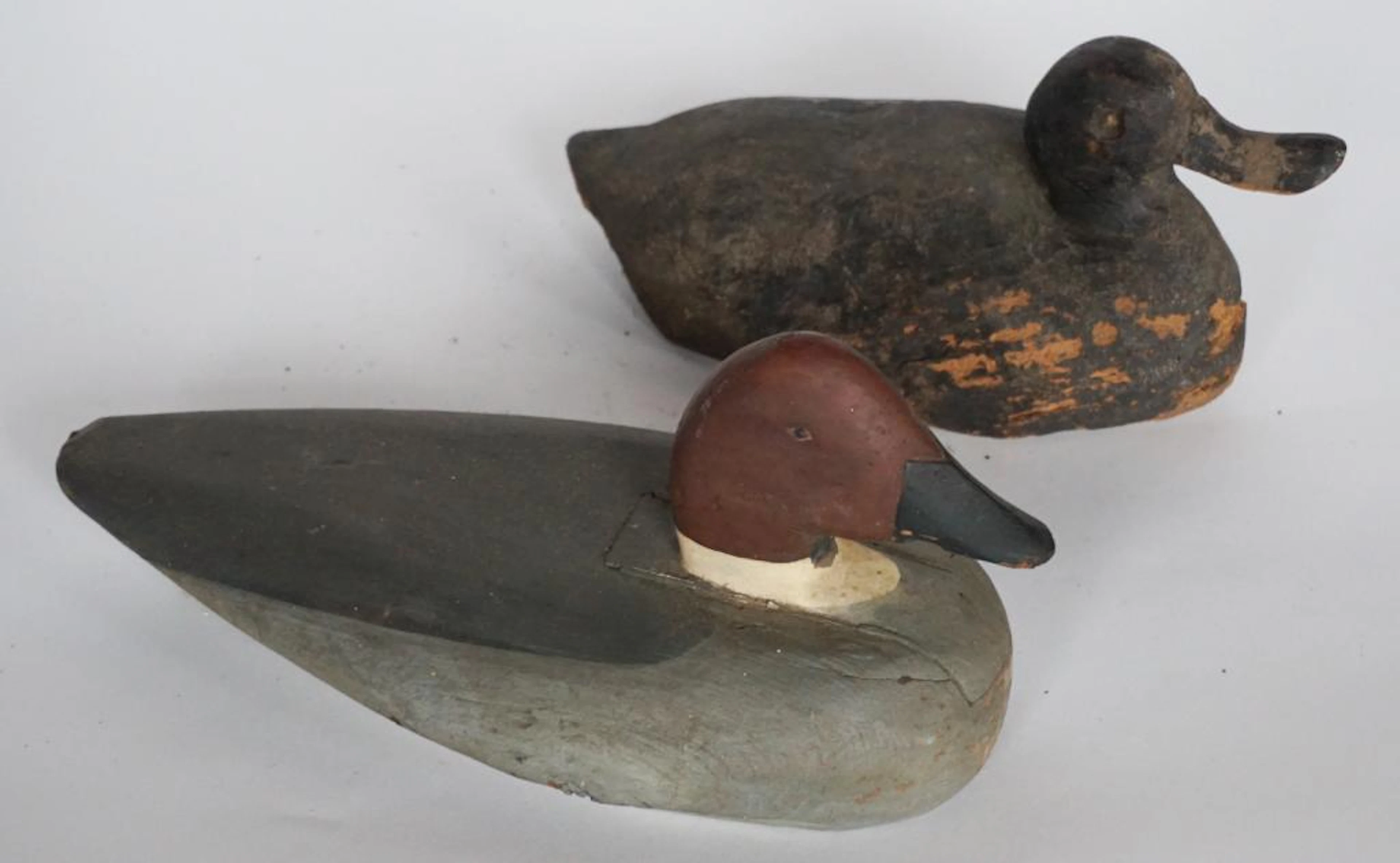 Two Antique Carved & Painted Southern Duck Decoys