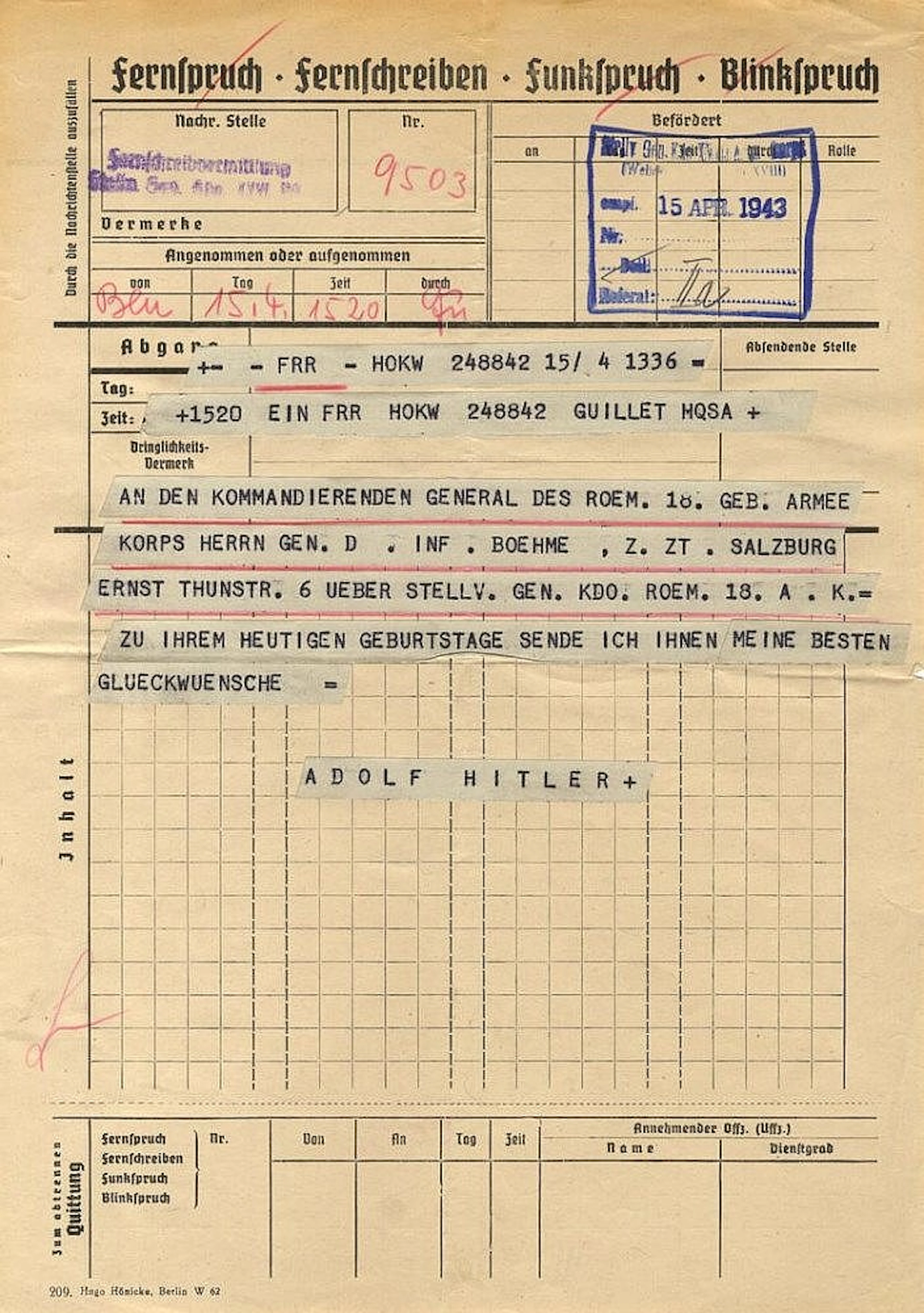 [HITLER ADOLF]: (1889-1945) Fuhrer of the Third Reich 1934-4