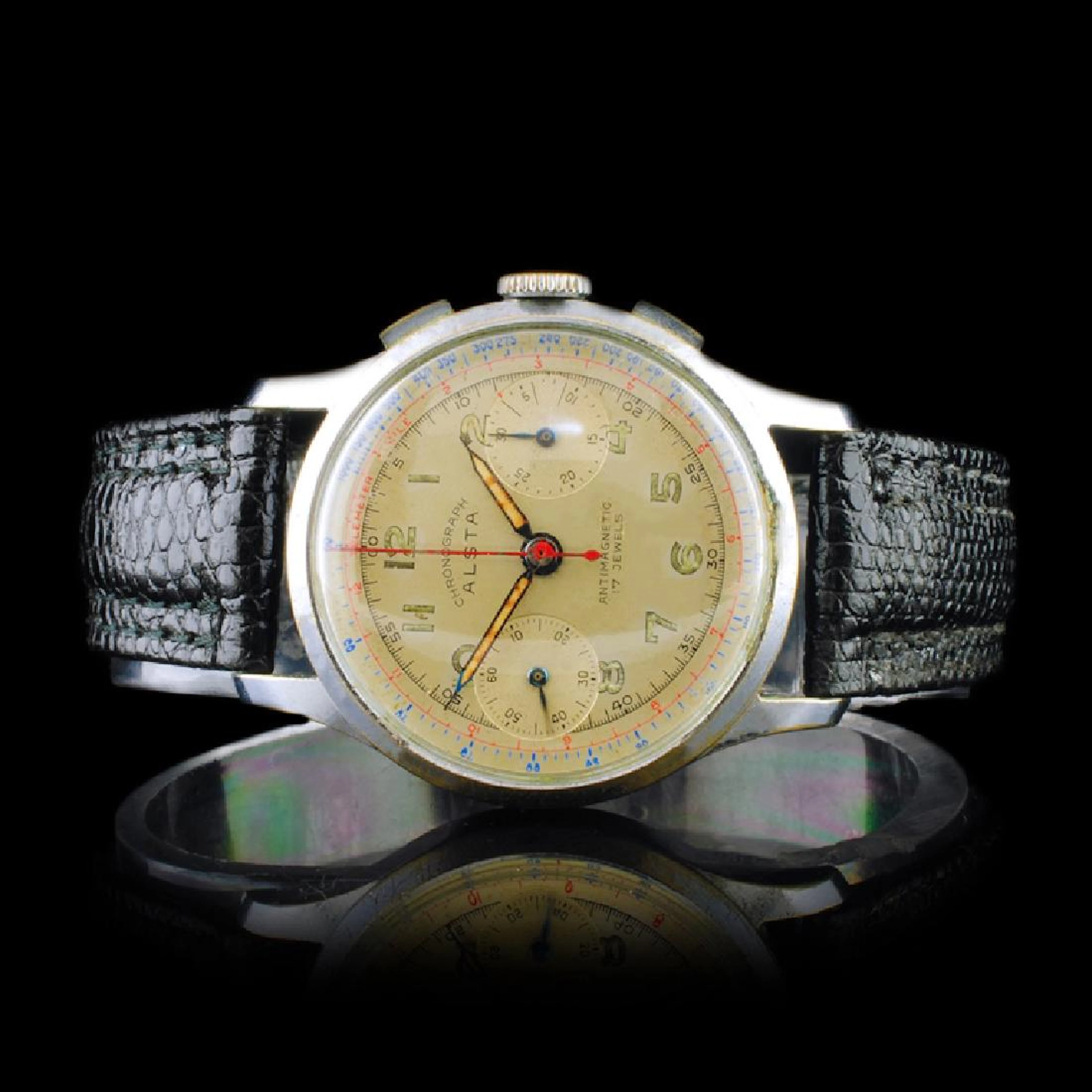 ALSTA Swiss 17-Jewel Chronograph 34mm Watch