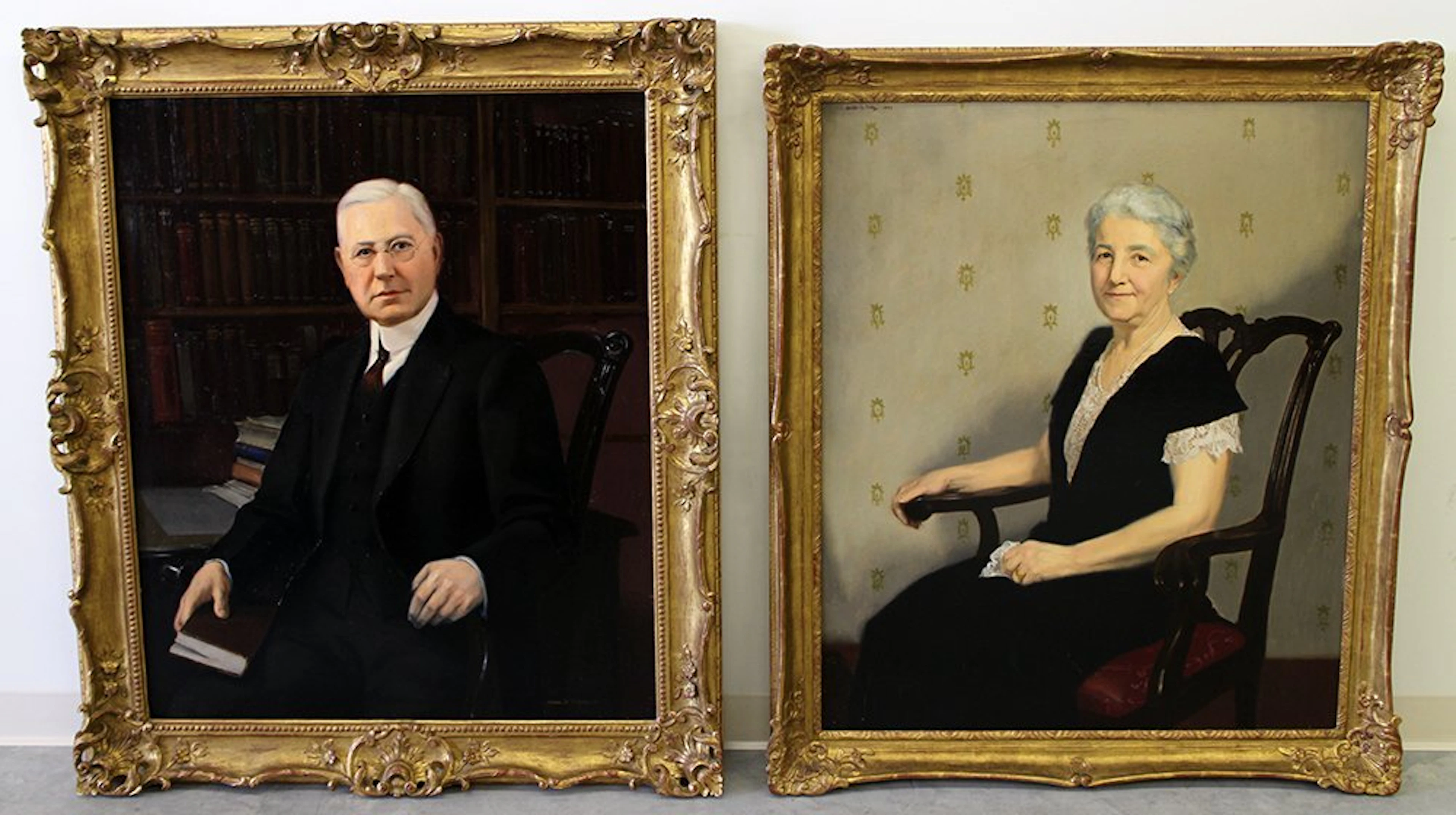 (2) alton s. tobey portrait paintings