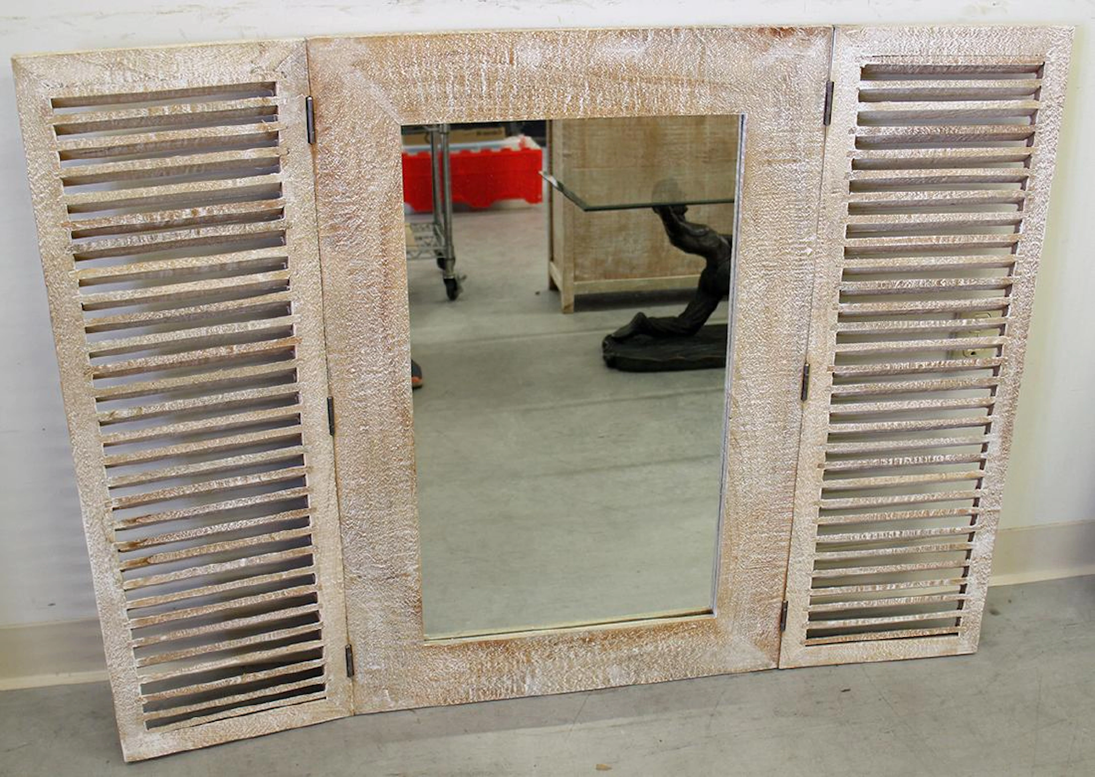 Rustic shutter mirror