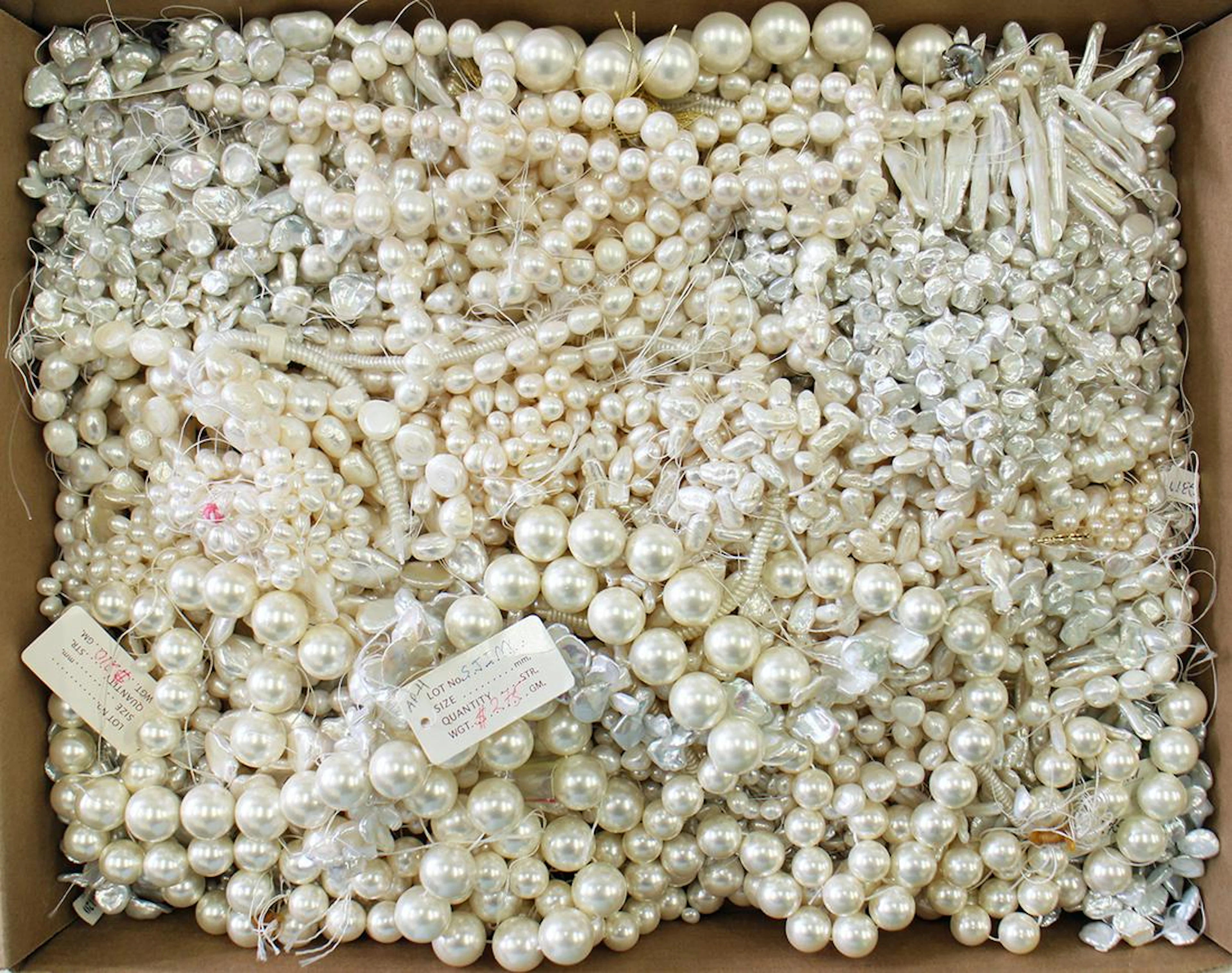 Assorted pearl necklaces for jewelry making