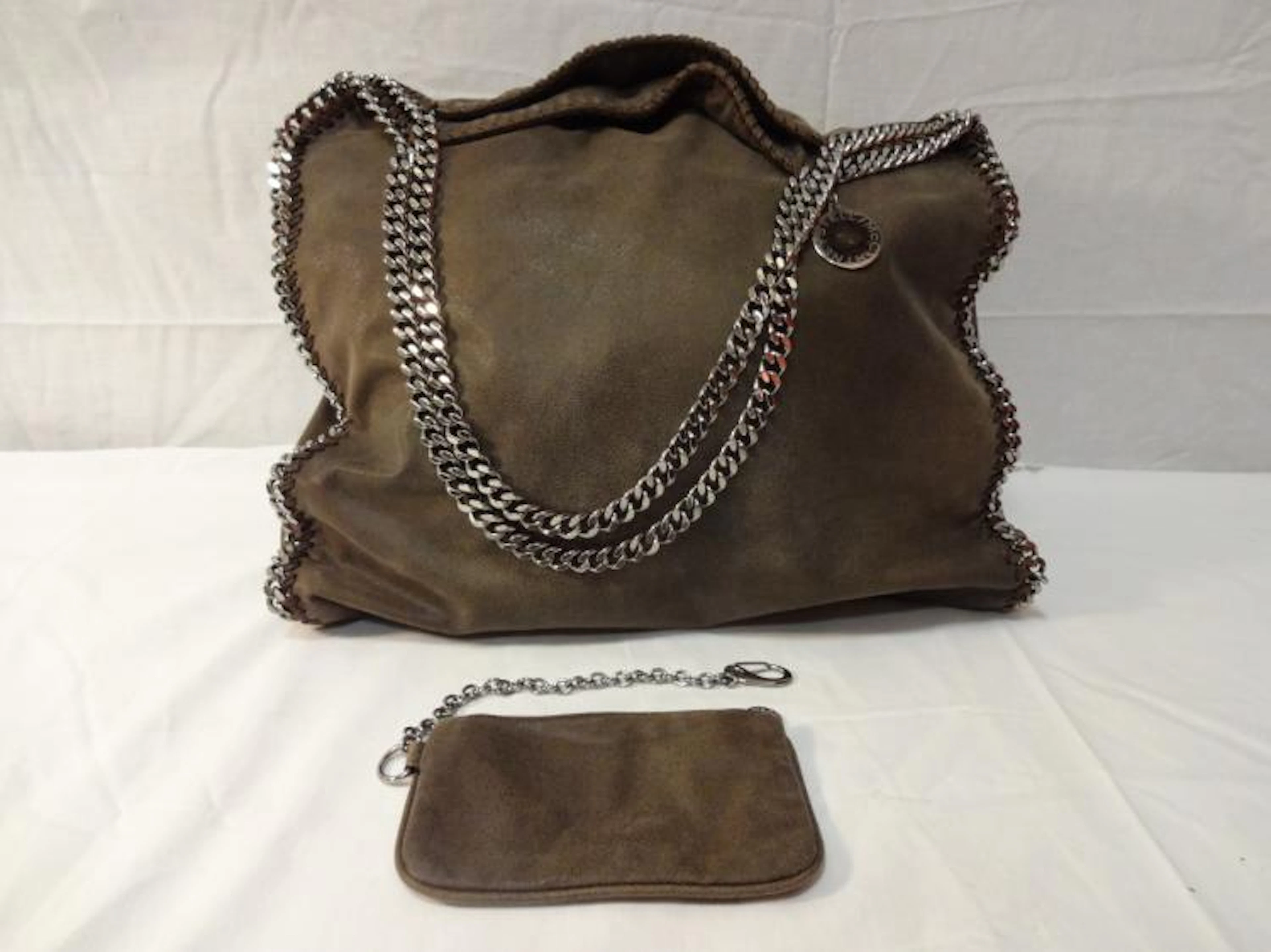 Stella McCartney Grey Suede Chain Bag