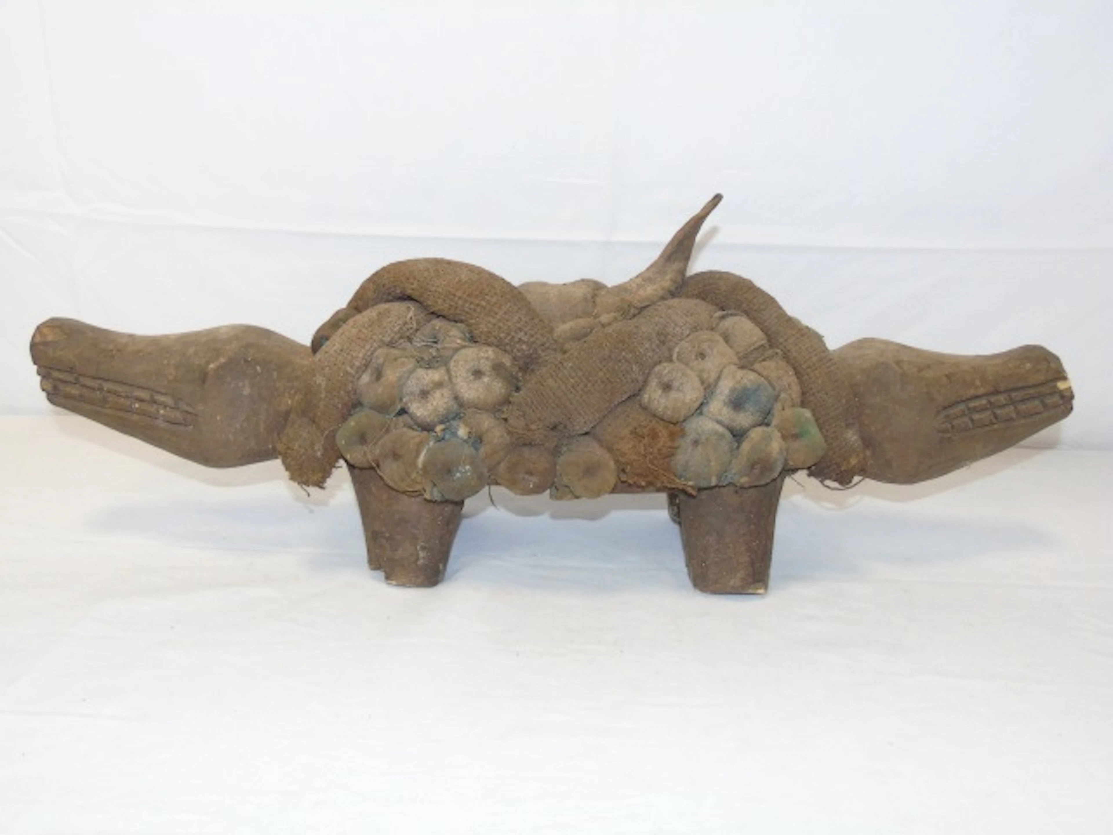 African Handmade Tribal Nail / Horn Fetish Statue