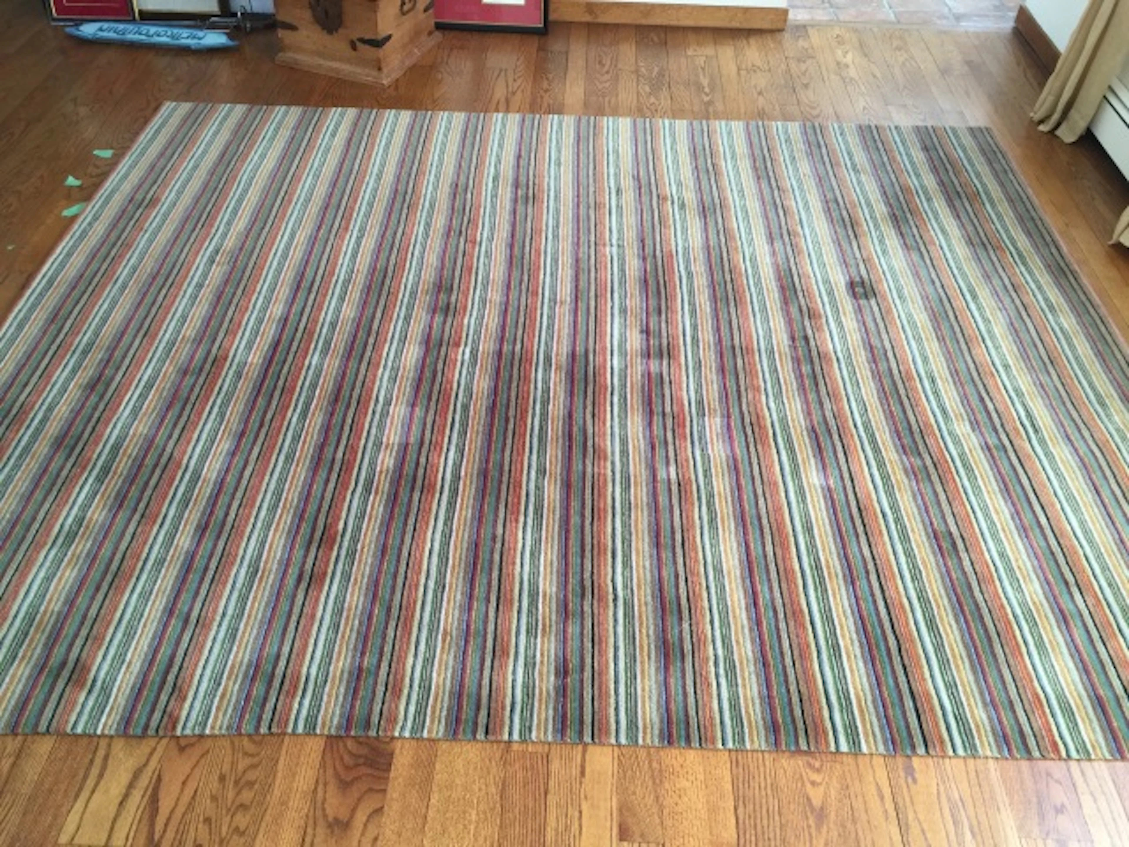 Contemporary Modern Multi Color Stripe Carpet