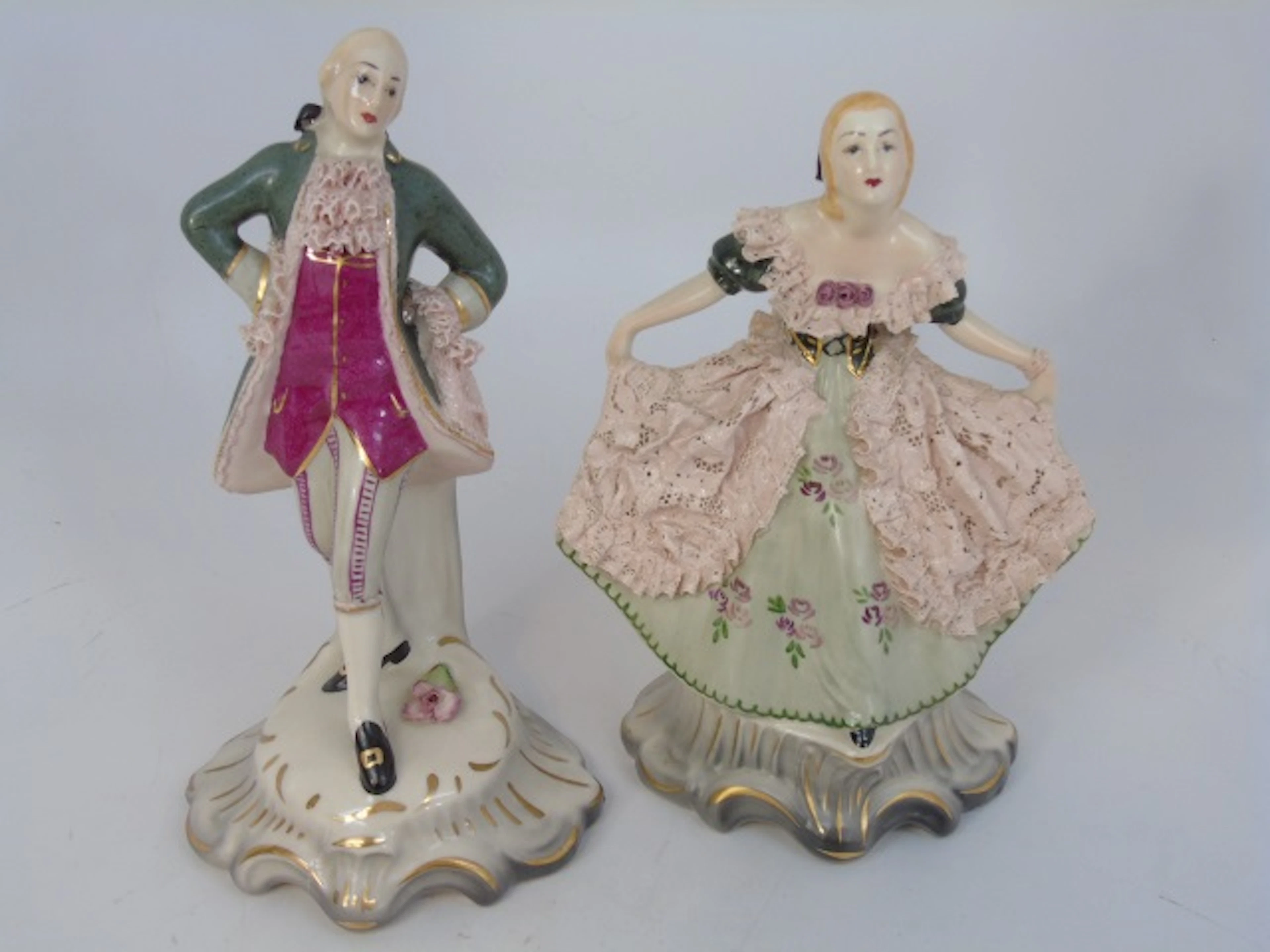 Pair Chantilly China 18th Century Porcelain Couple