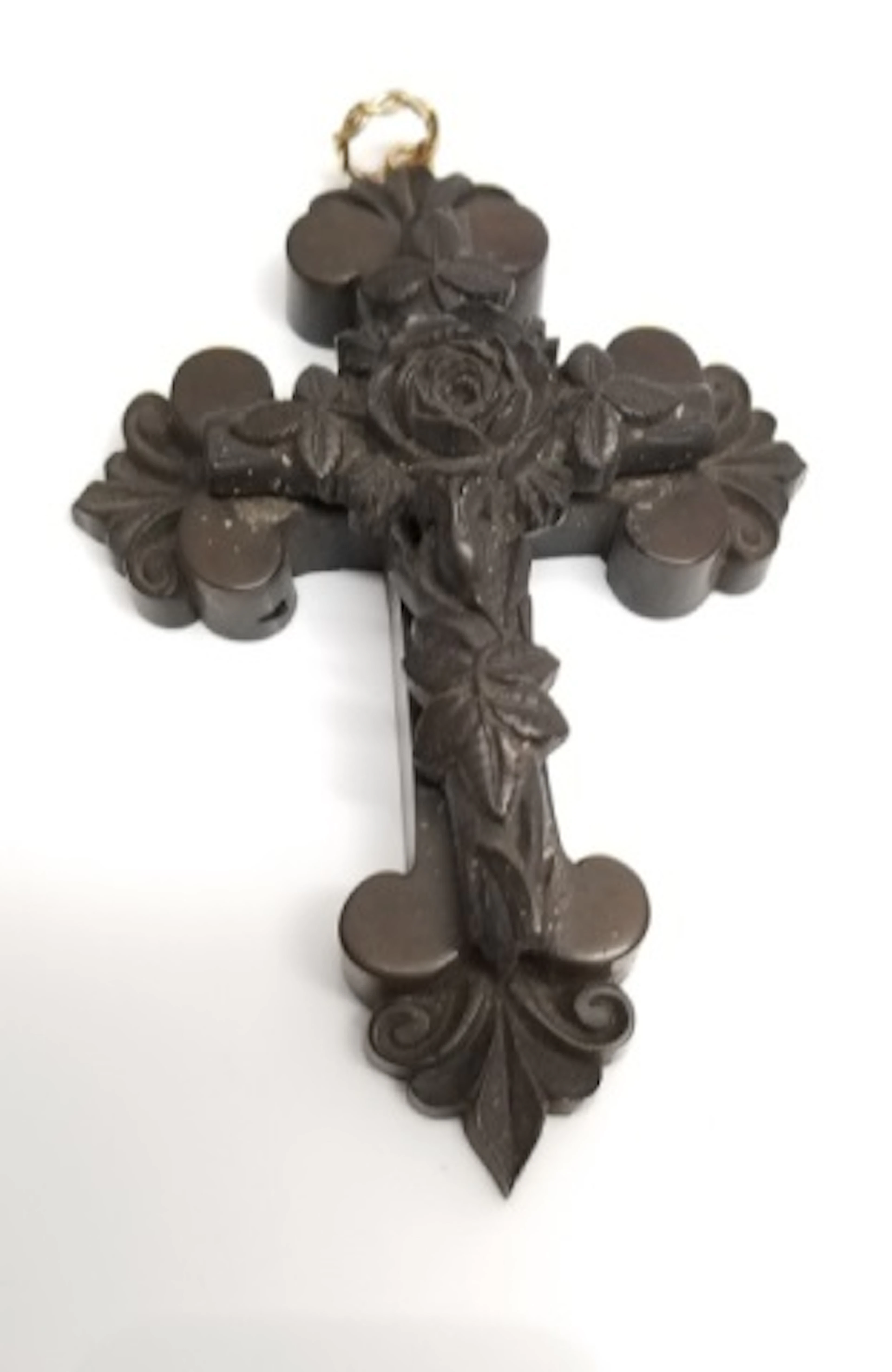 Large Antique 19th C Victorian Gutta Percha Cross