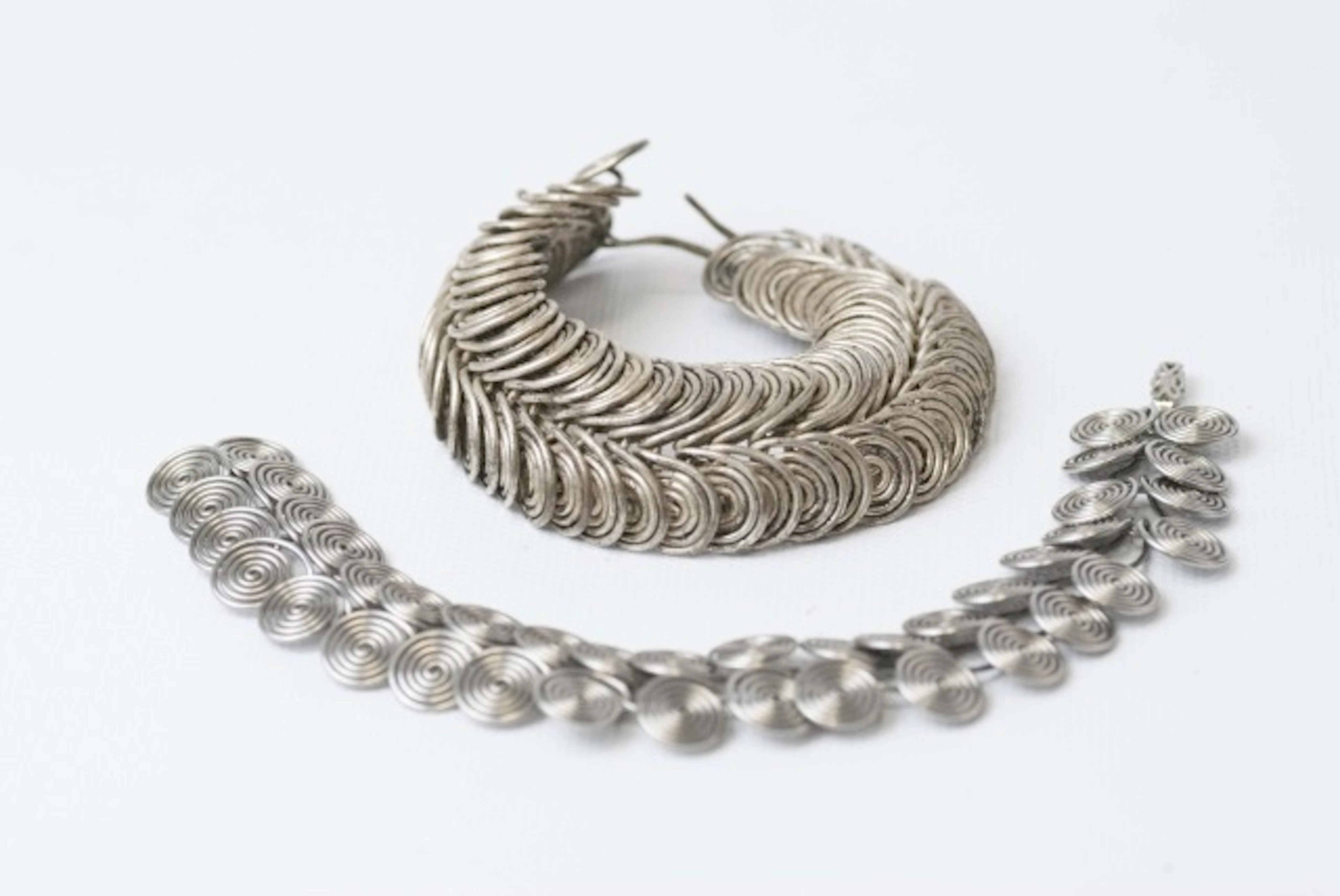 Two Alexander Calder Style Modernist Bracelets