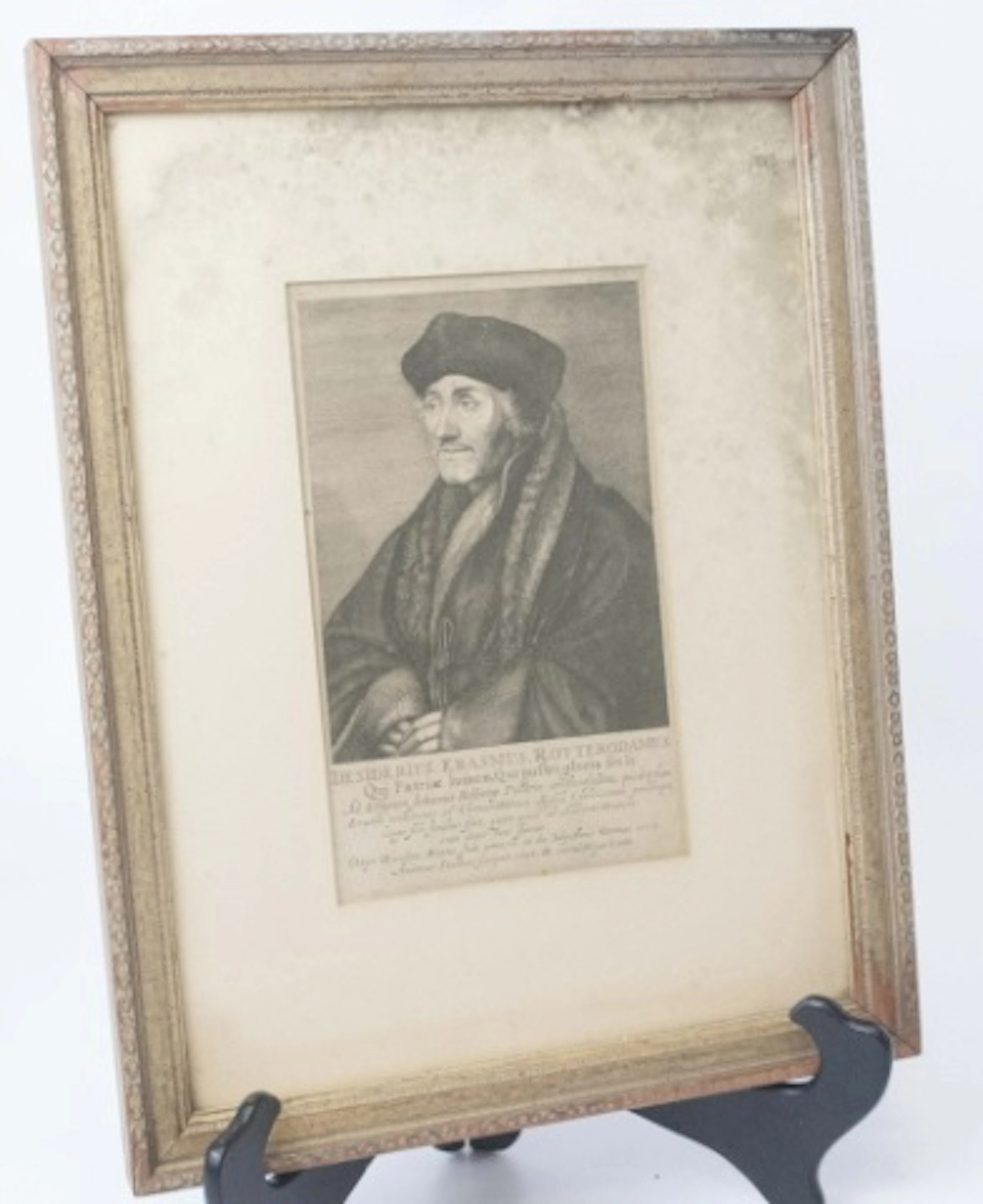 Antique Engraving of Erasmus by Hans Holbein