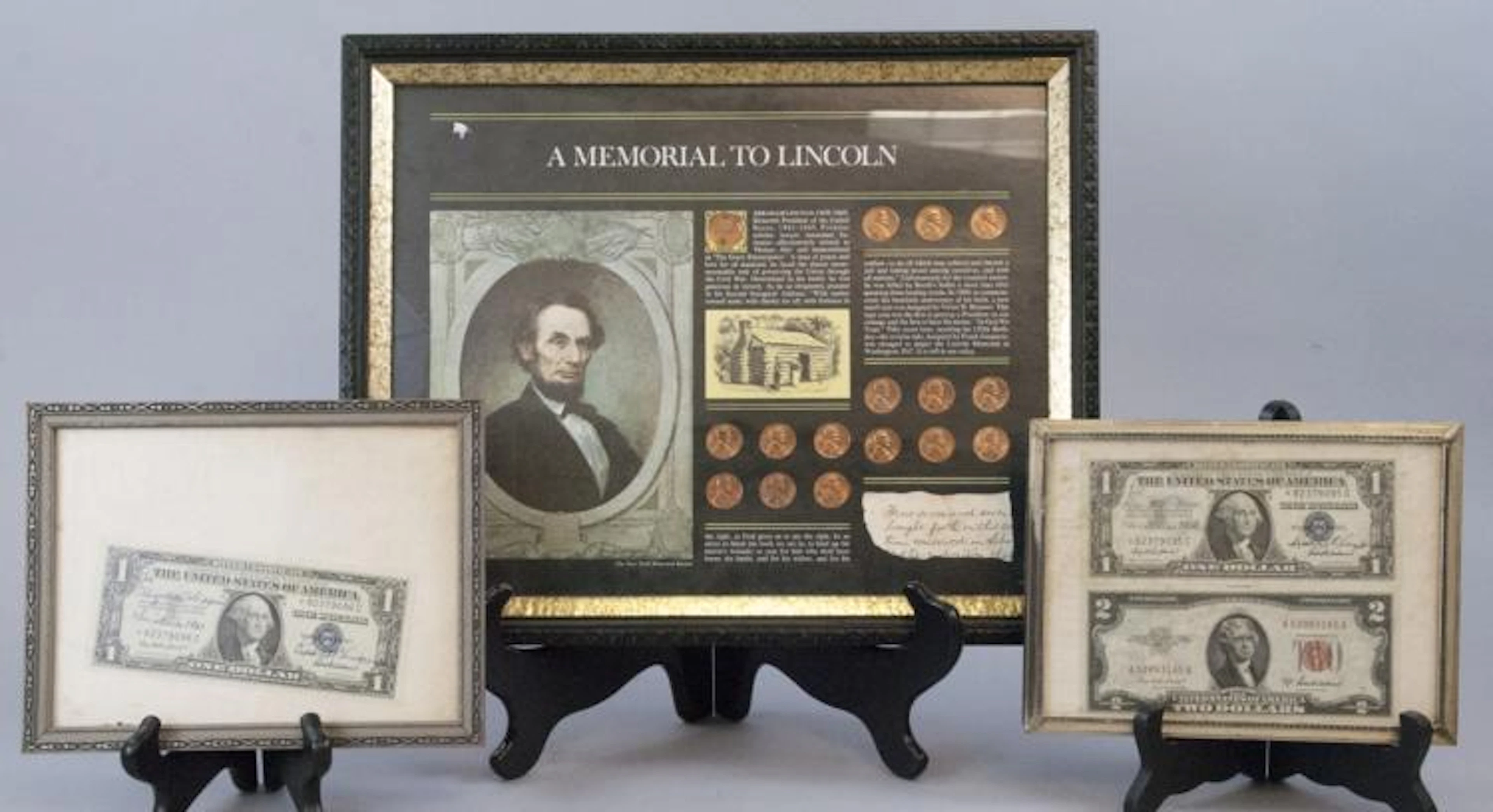 Three Framed Collections of United States Currency