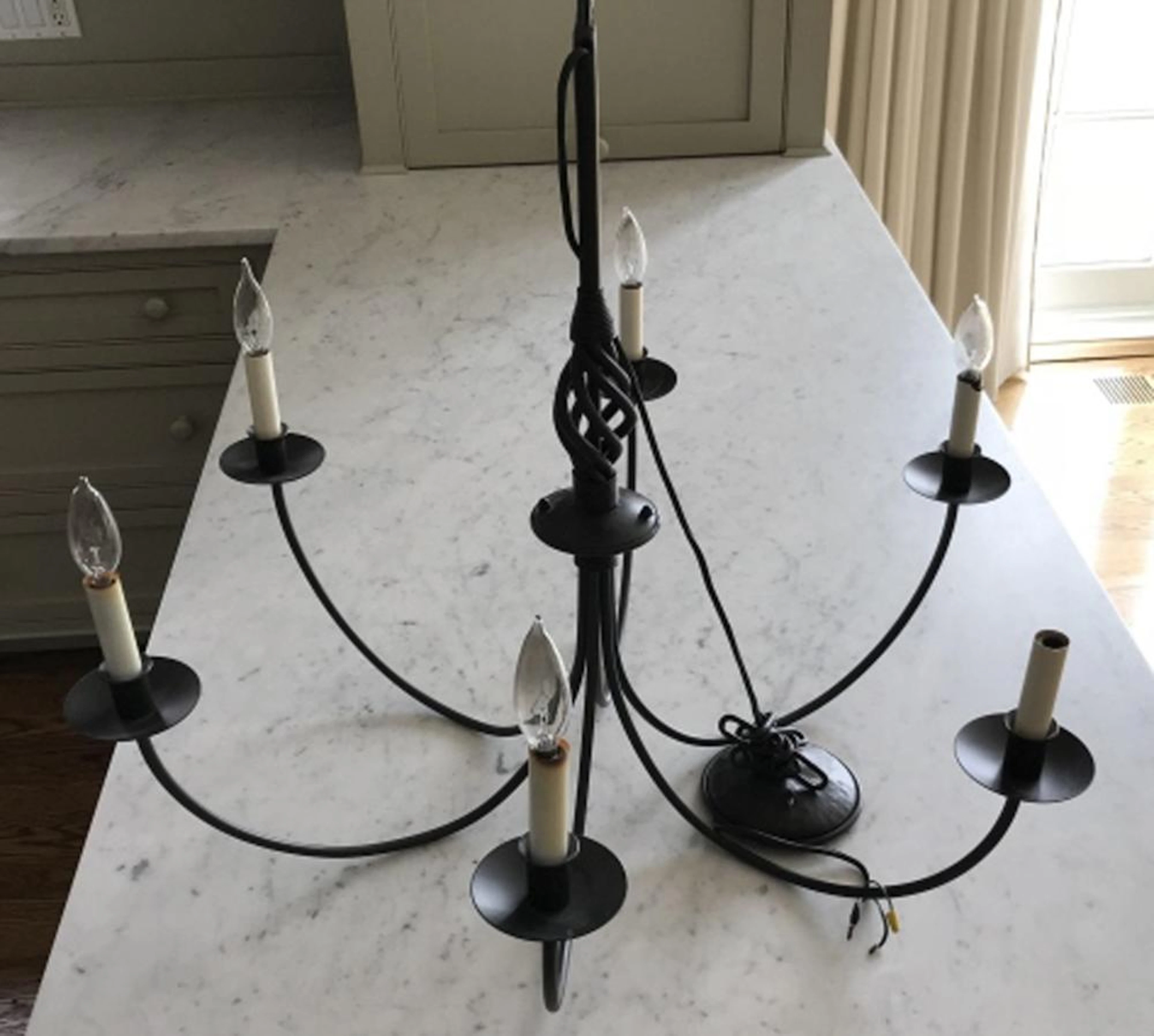 French Country Style Six Arm Chandelier