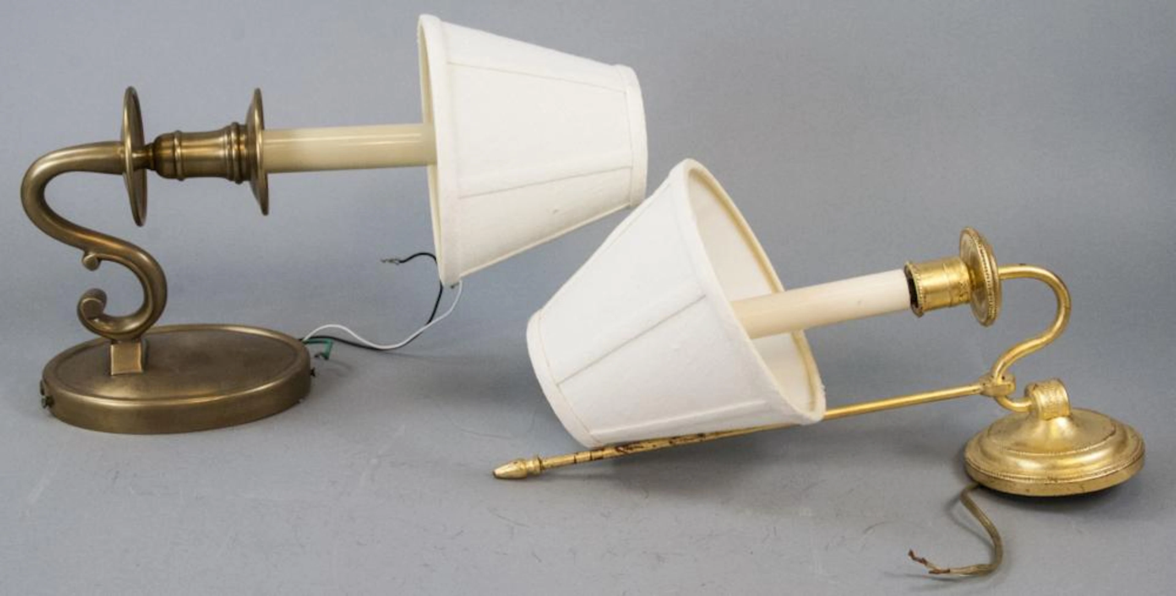 2 Brass Traditional Wall Sconces / Lights