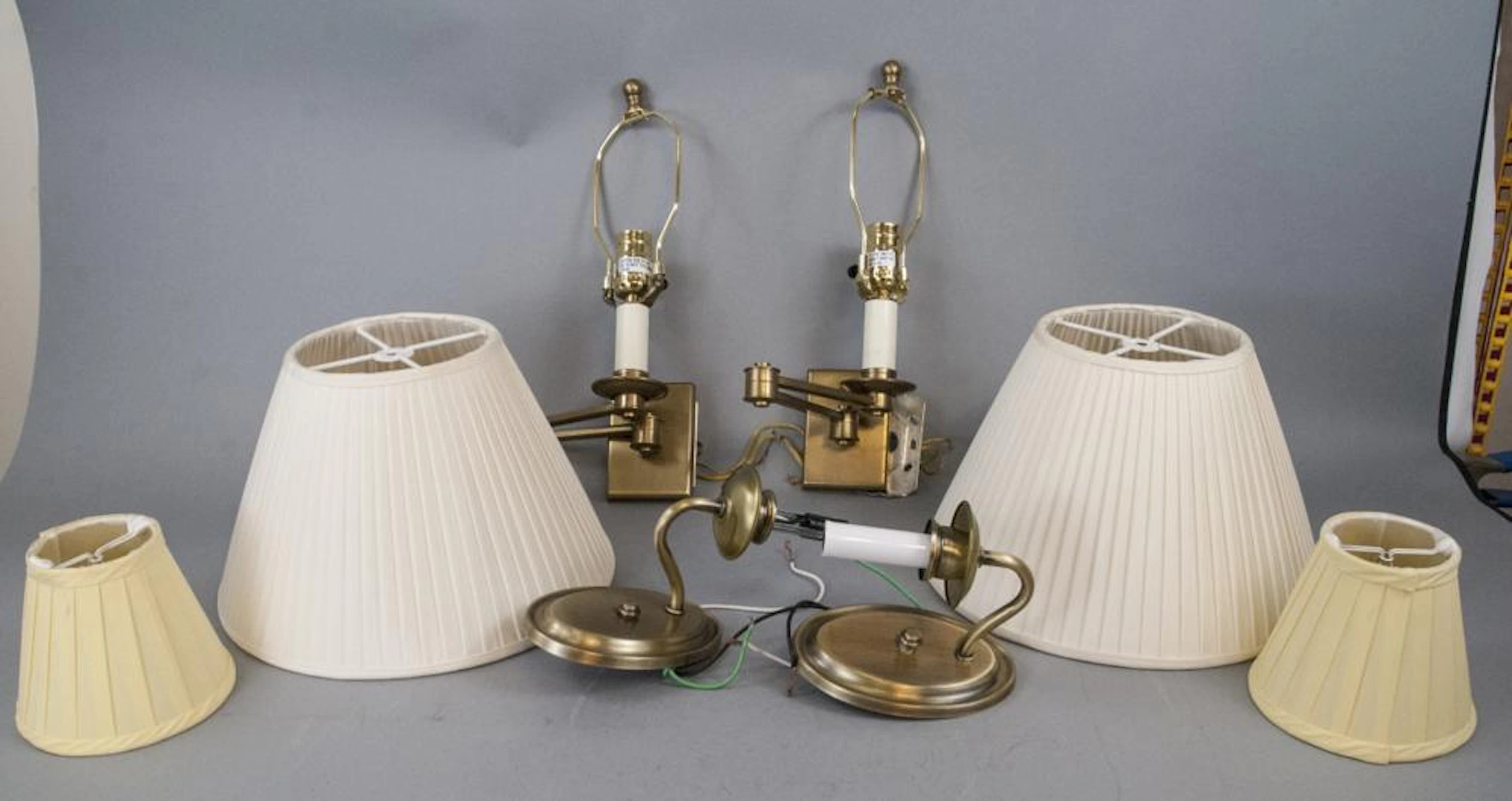2 Pair Brass Traditional Sconces, 1 Pair Vaughan