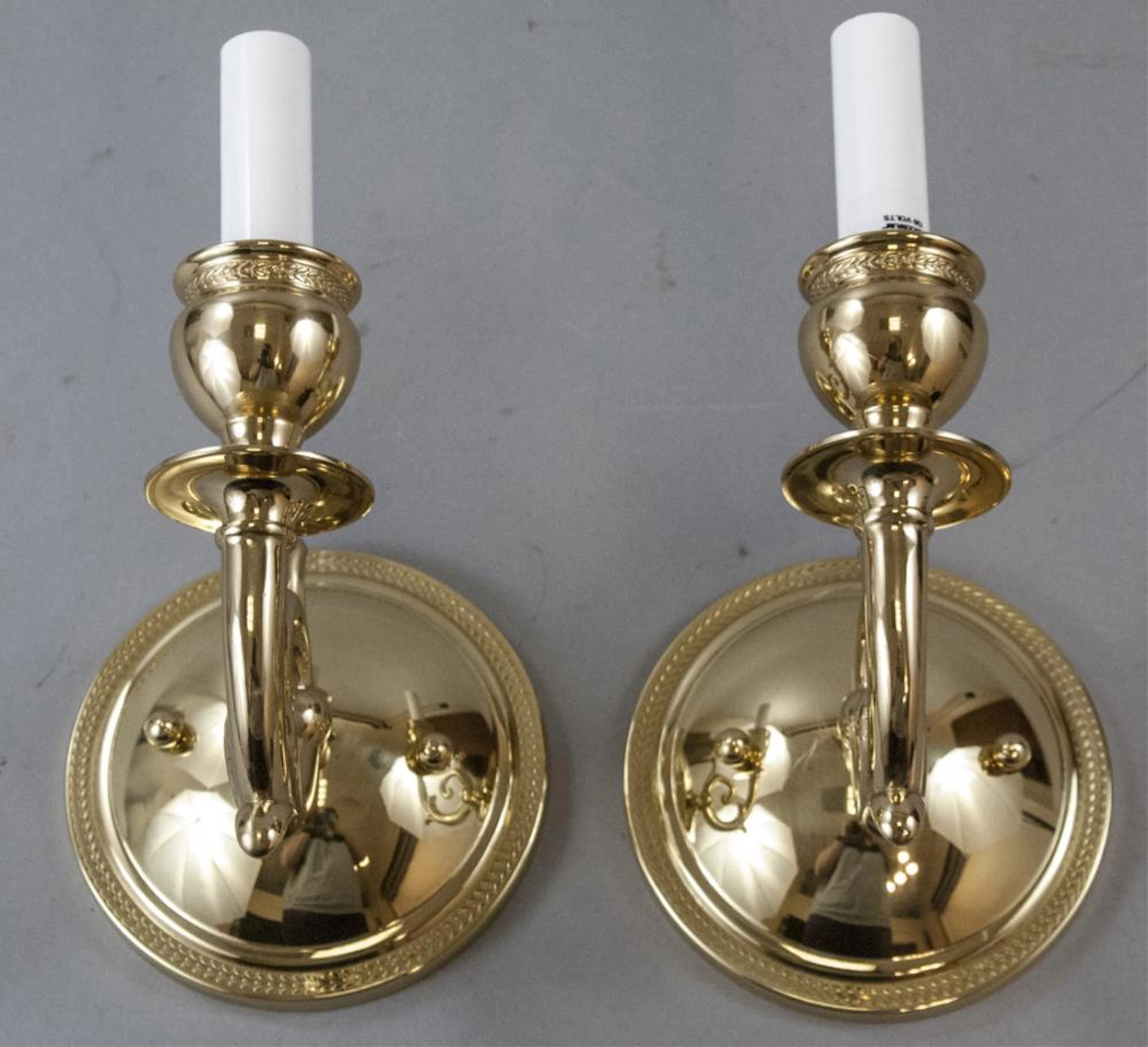 Pair Luminaire Brass Gold Tone Sconces