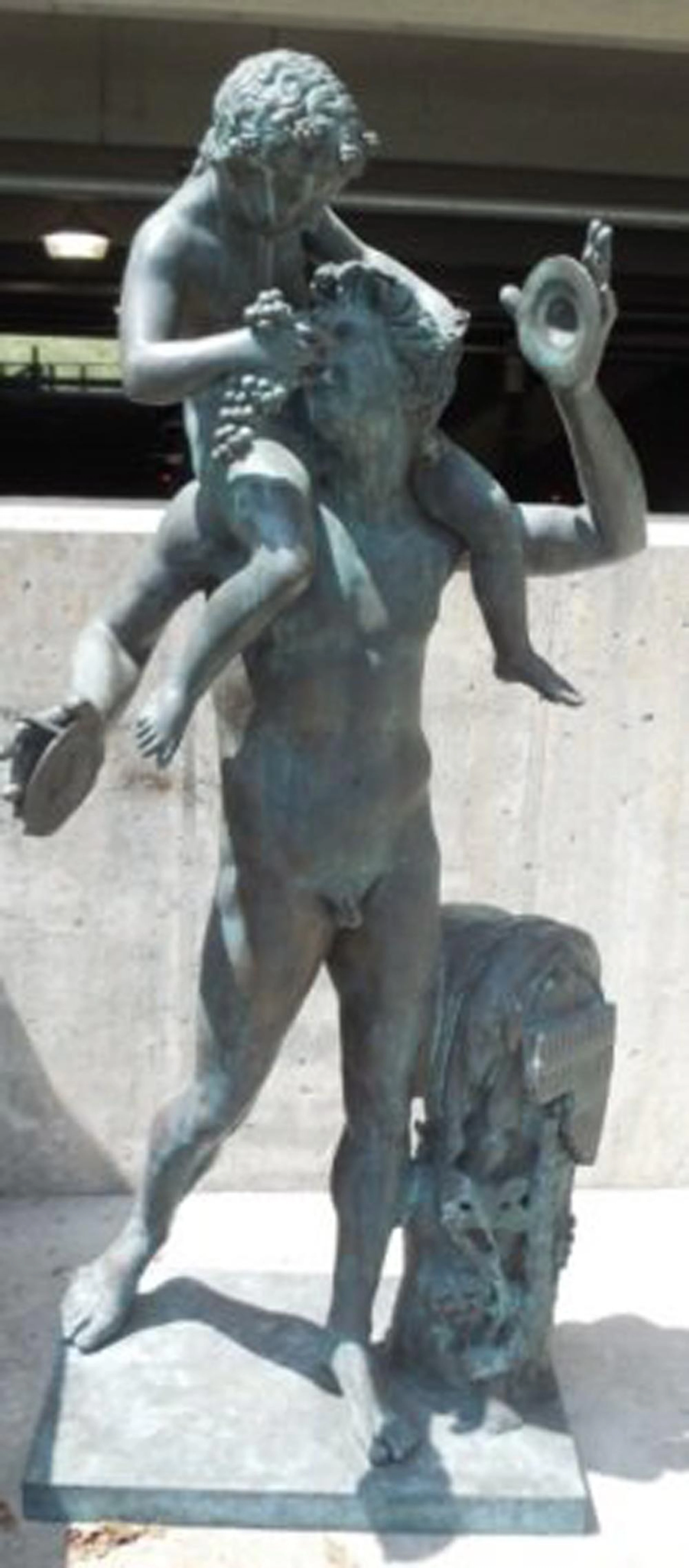 Monumental Bronze Mythological Bacchanalia Statue