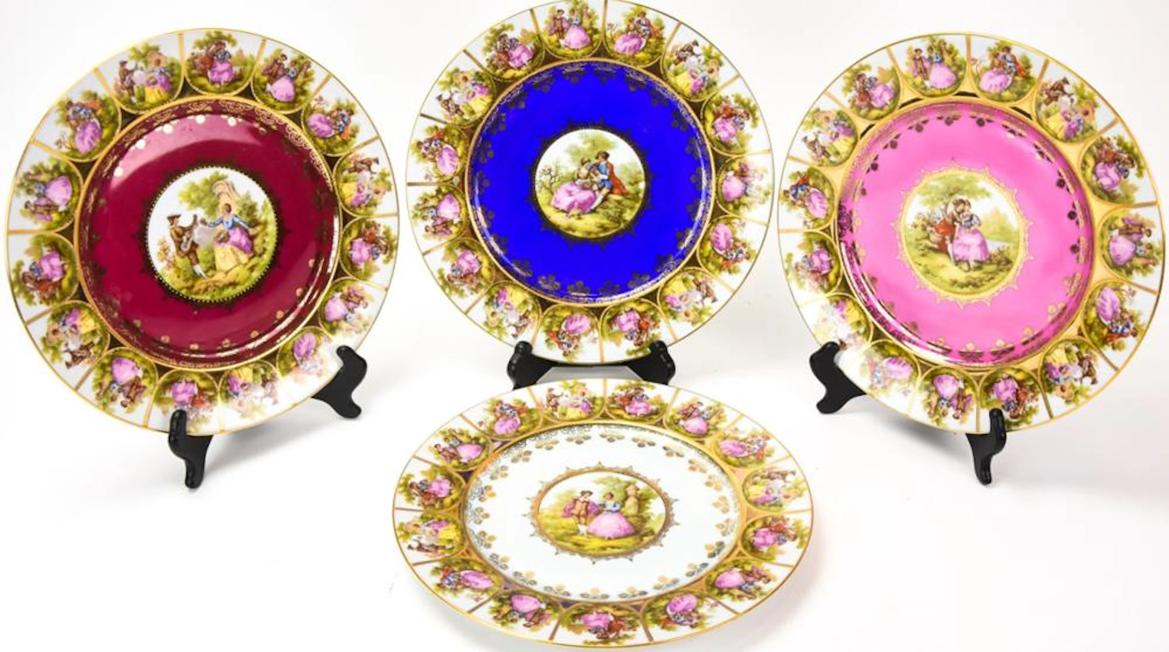 4 JKW Decor Carlsbad Alt Wein Dinner Plates
