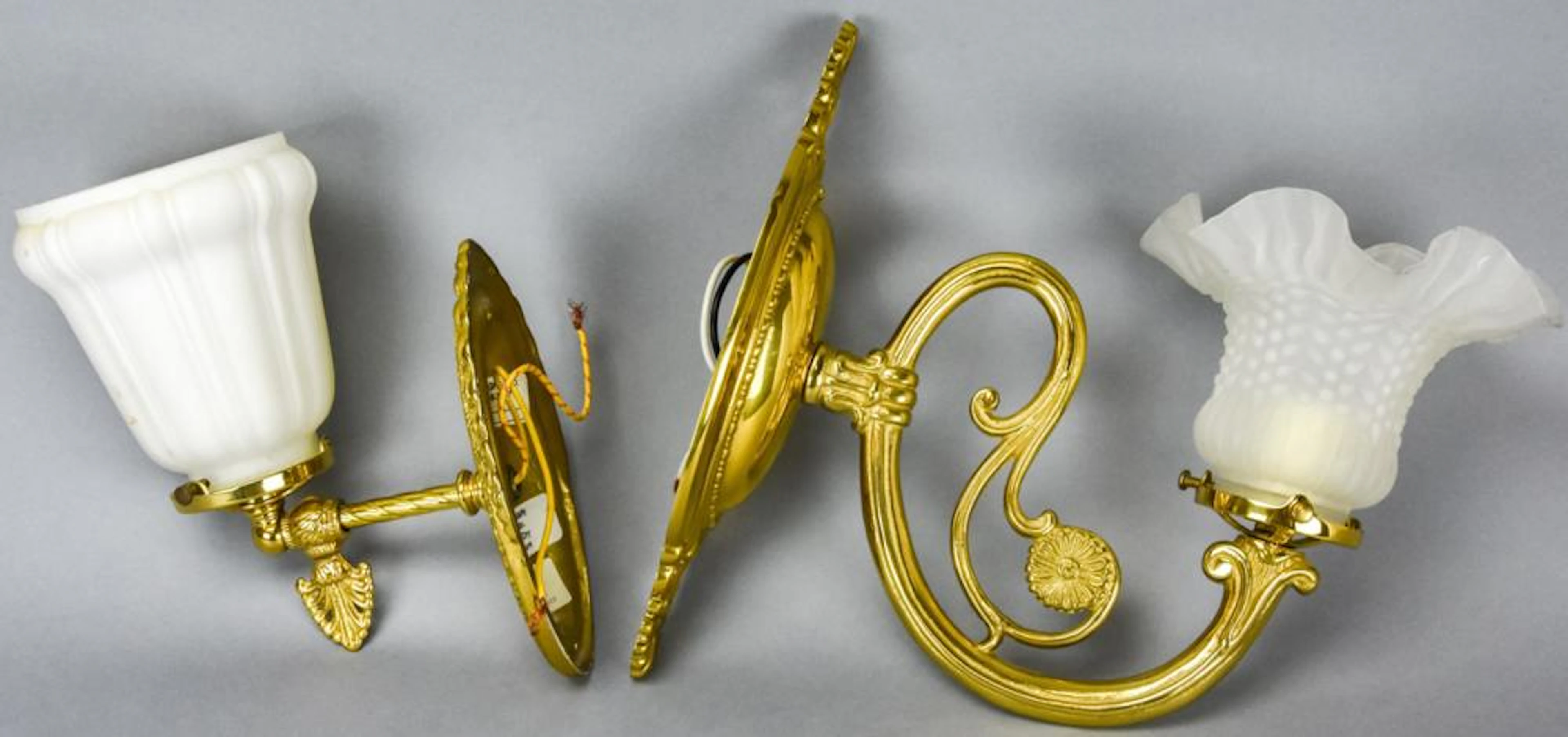 2 Traditional Style Brass Wall Sconces